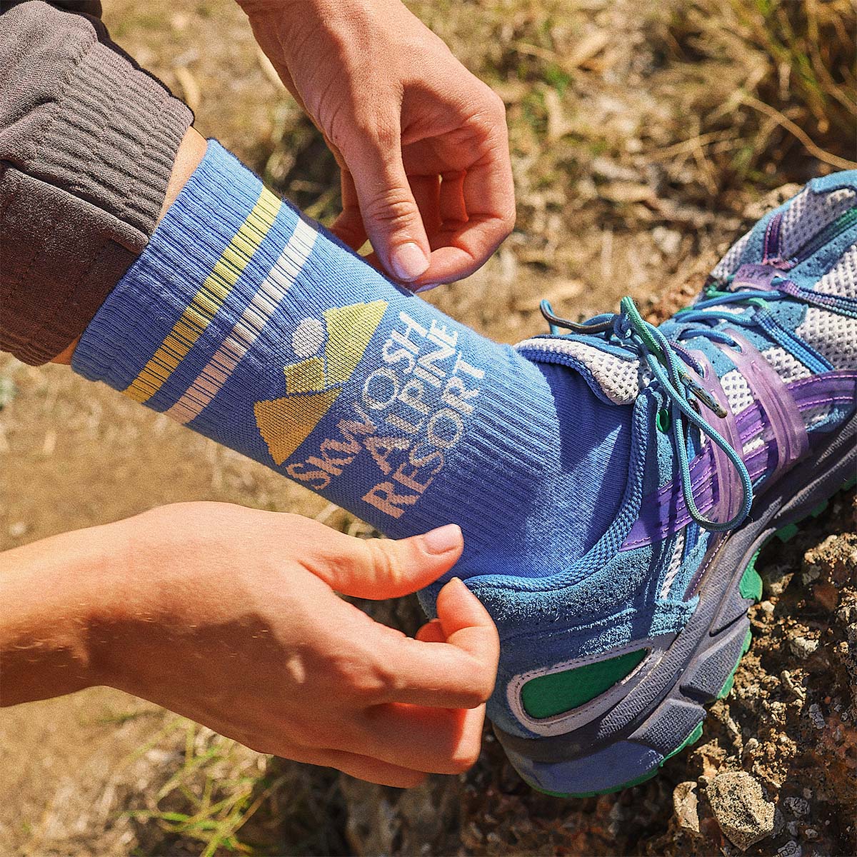 Skwosh Alpine Resort Socks in Nautical Blue