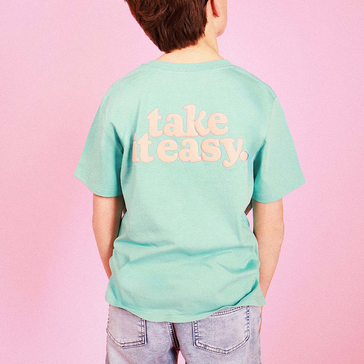 Take It Easy Kids Slang Tee in Moss