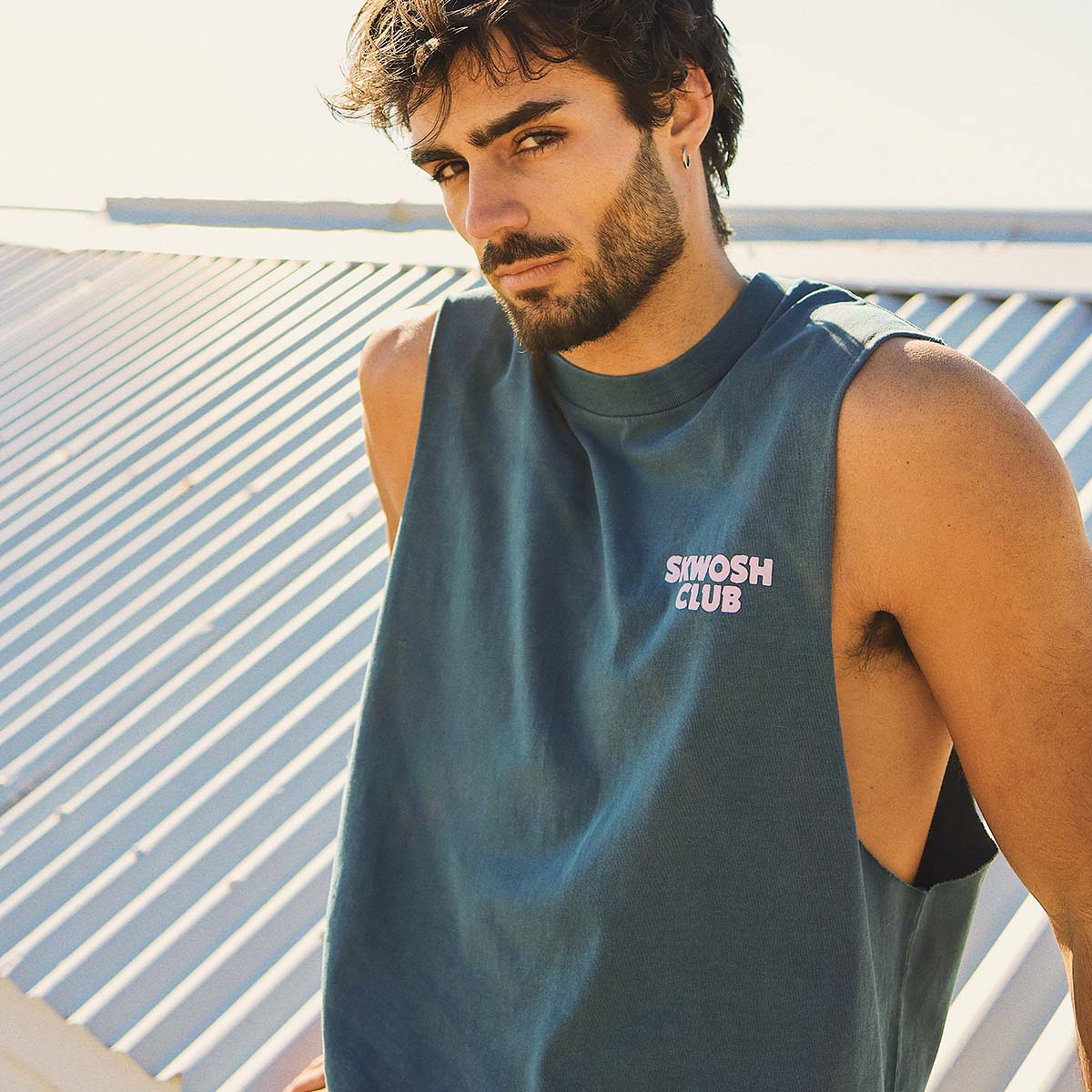 Tool in the Shed Slang Muscle Tank in Navy