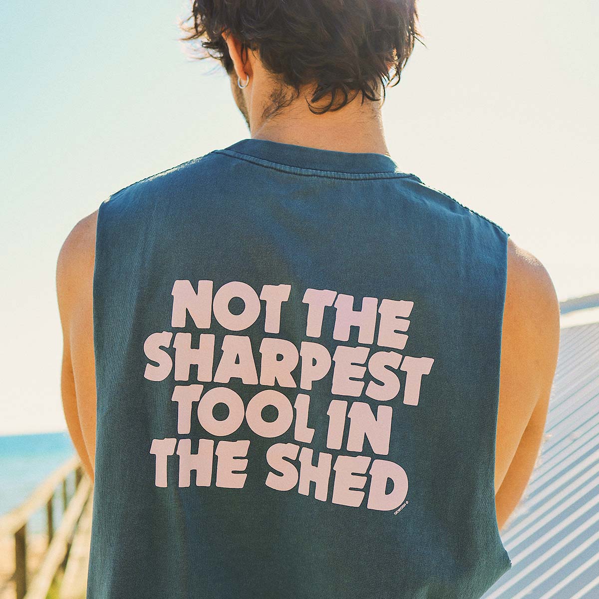 Tool in the Shed Slang Muscle Tank in Navy