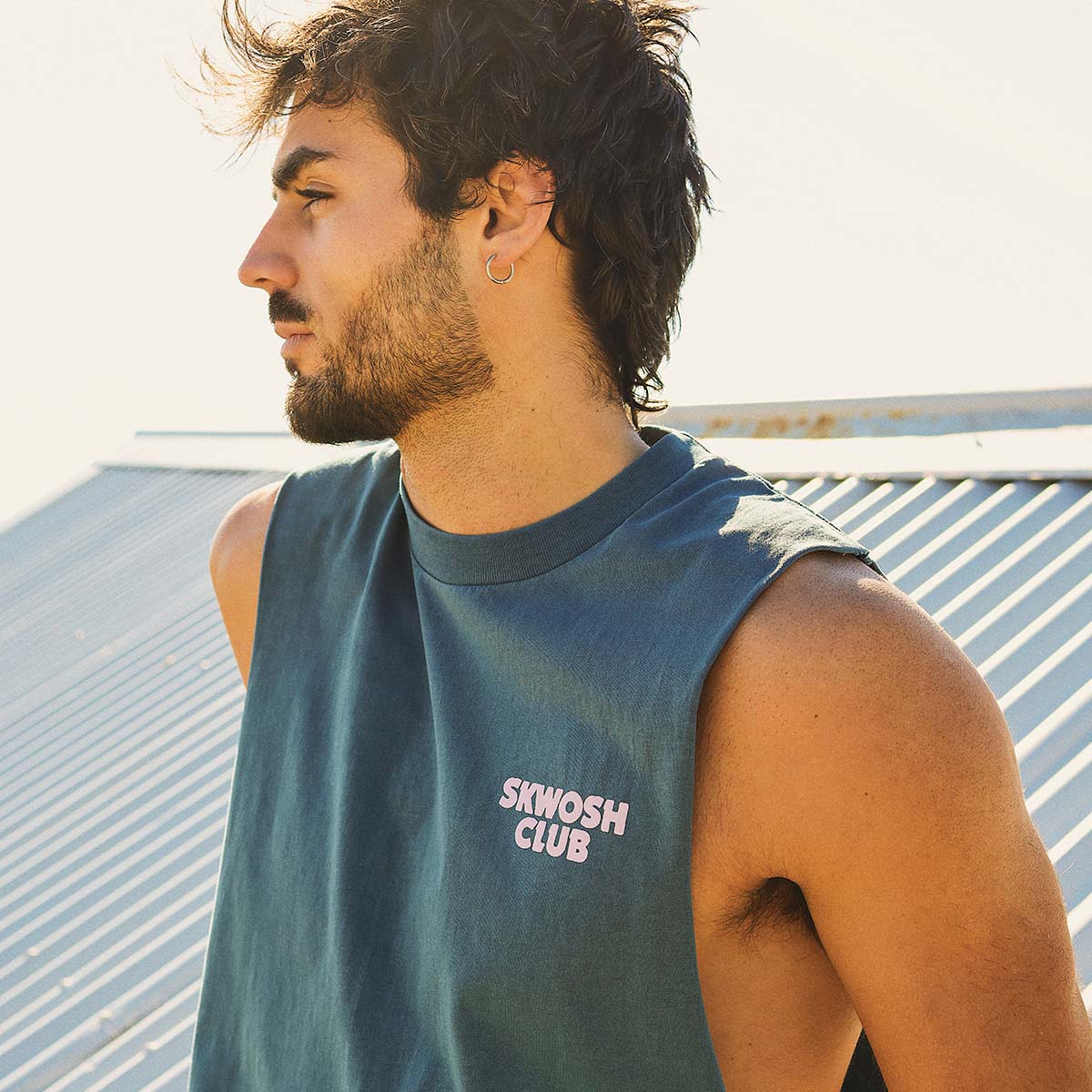 Tool in the Shed Slang Muscle Tank in Navy