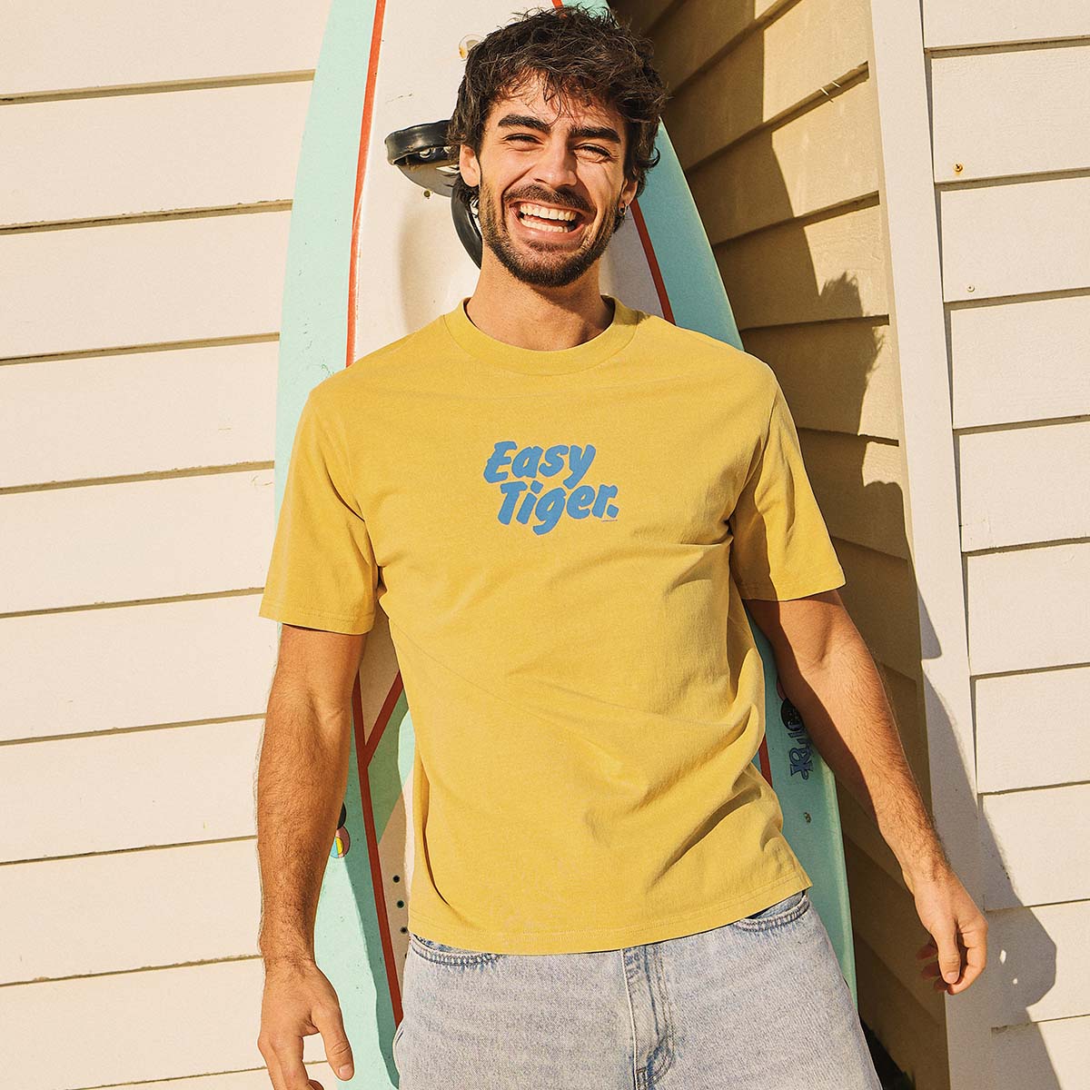 Easy Tiger Slang Tee in Mustard