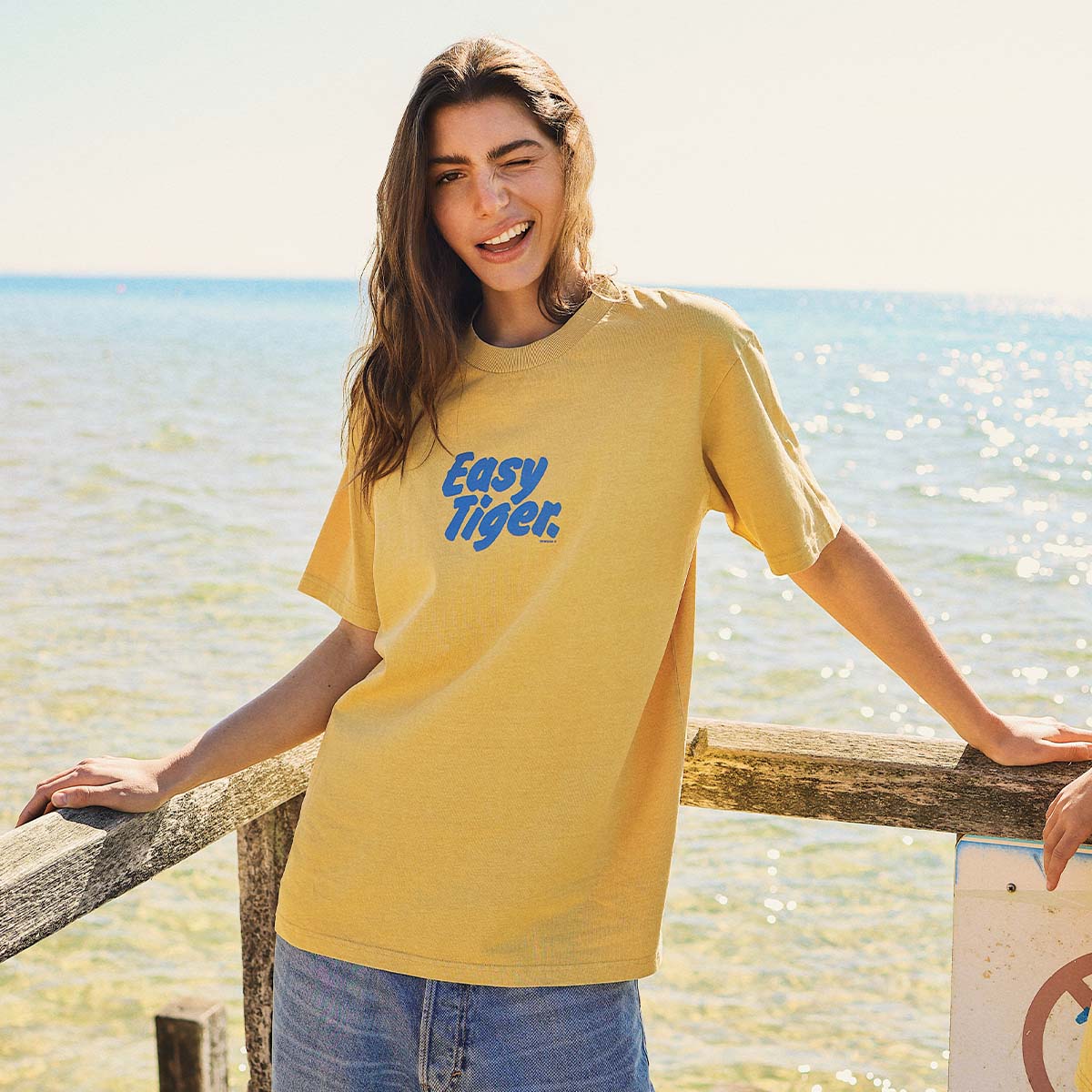 Easy Tiger Slang Tee in Mustard