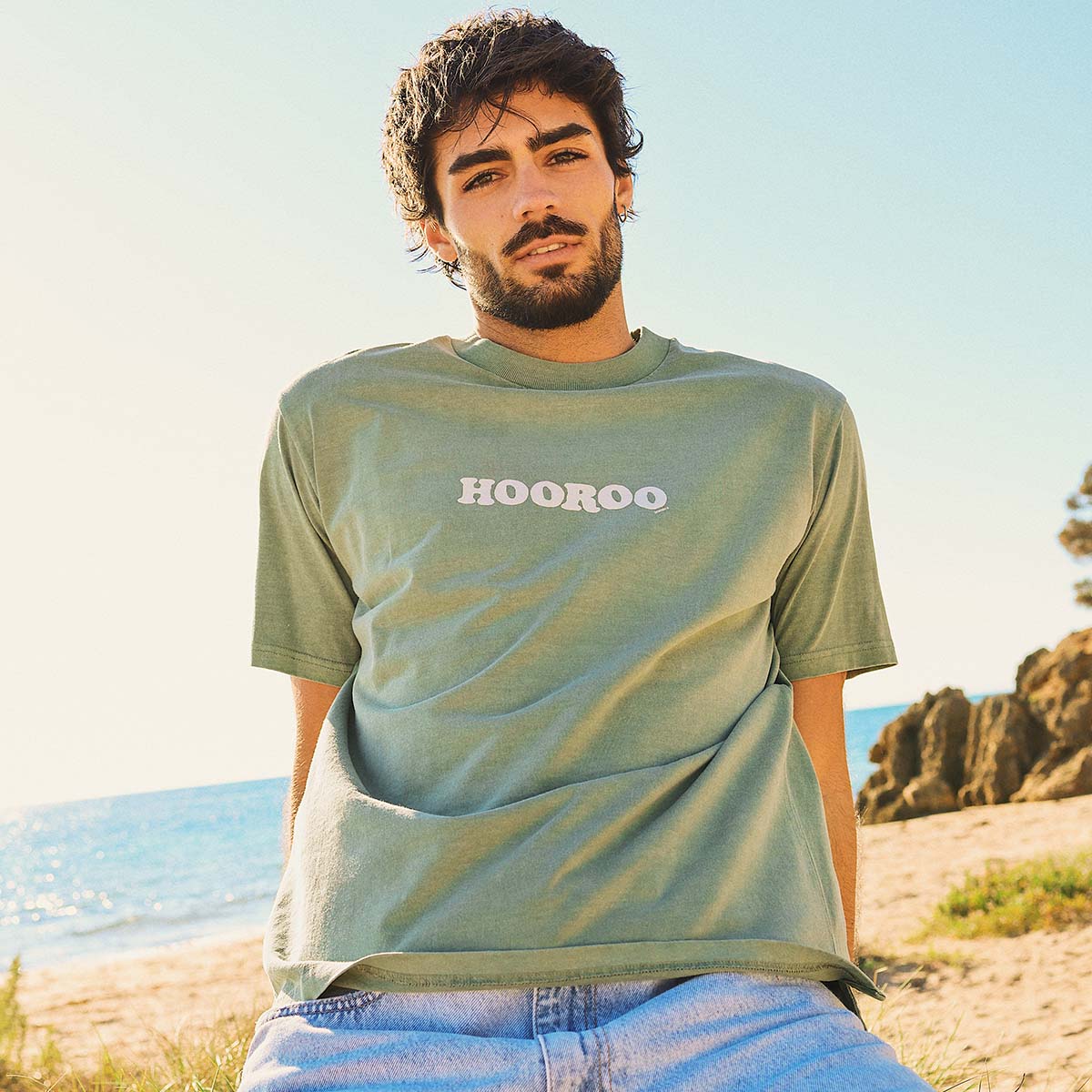 Hooroo Slang Tee in Khaki