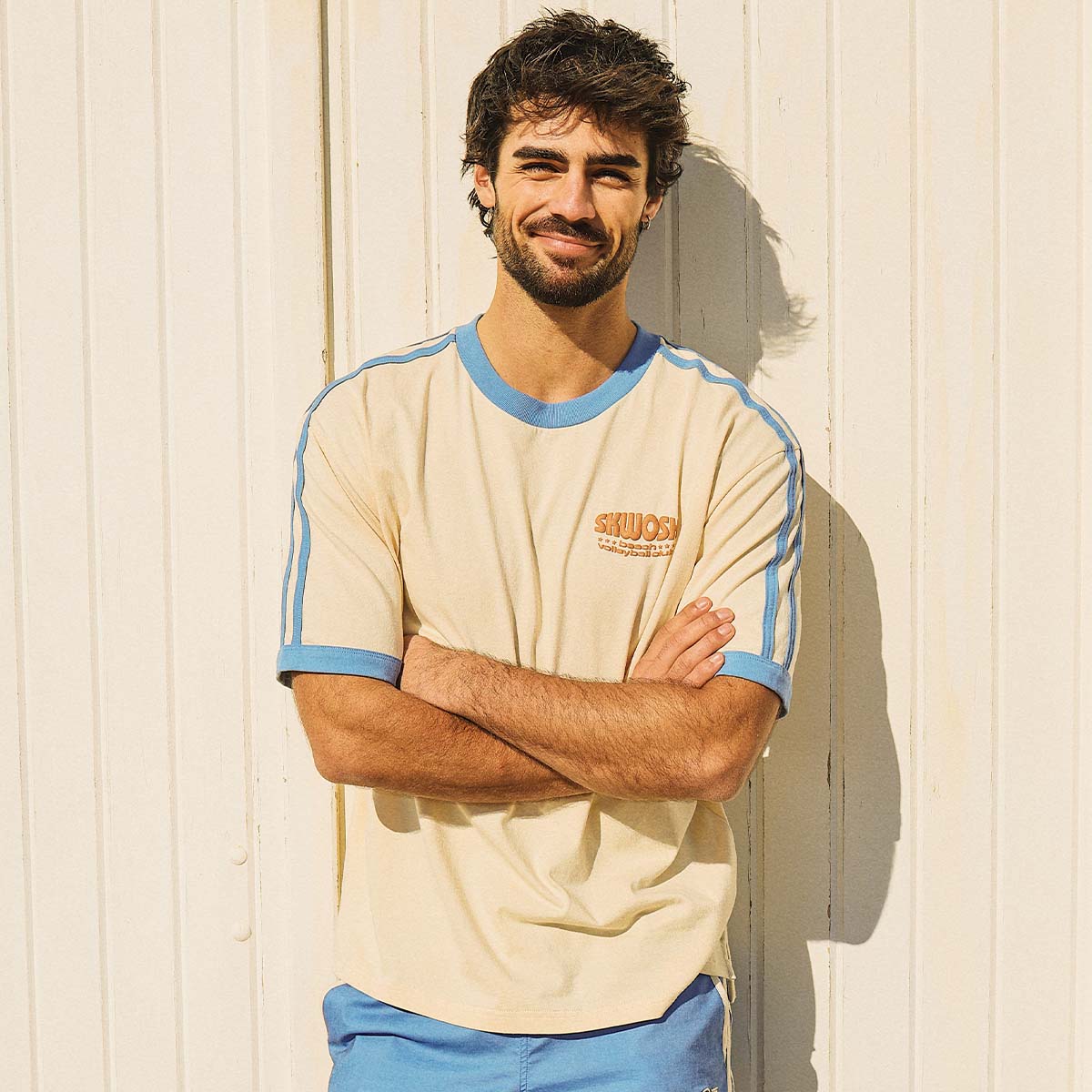 Volleyball Club Boxy Ringer in Off White