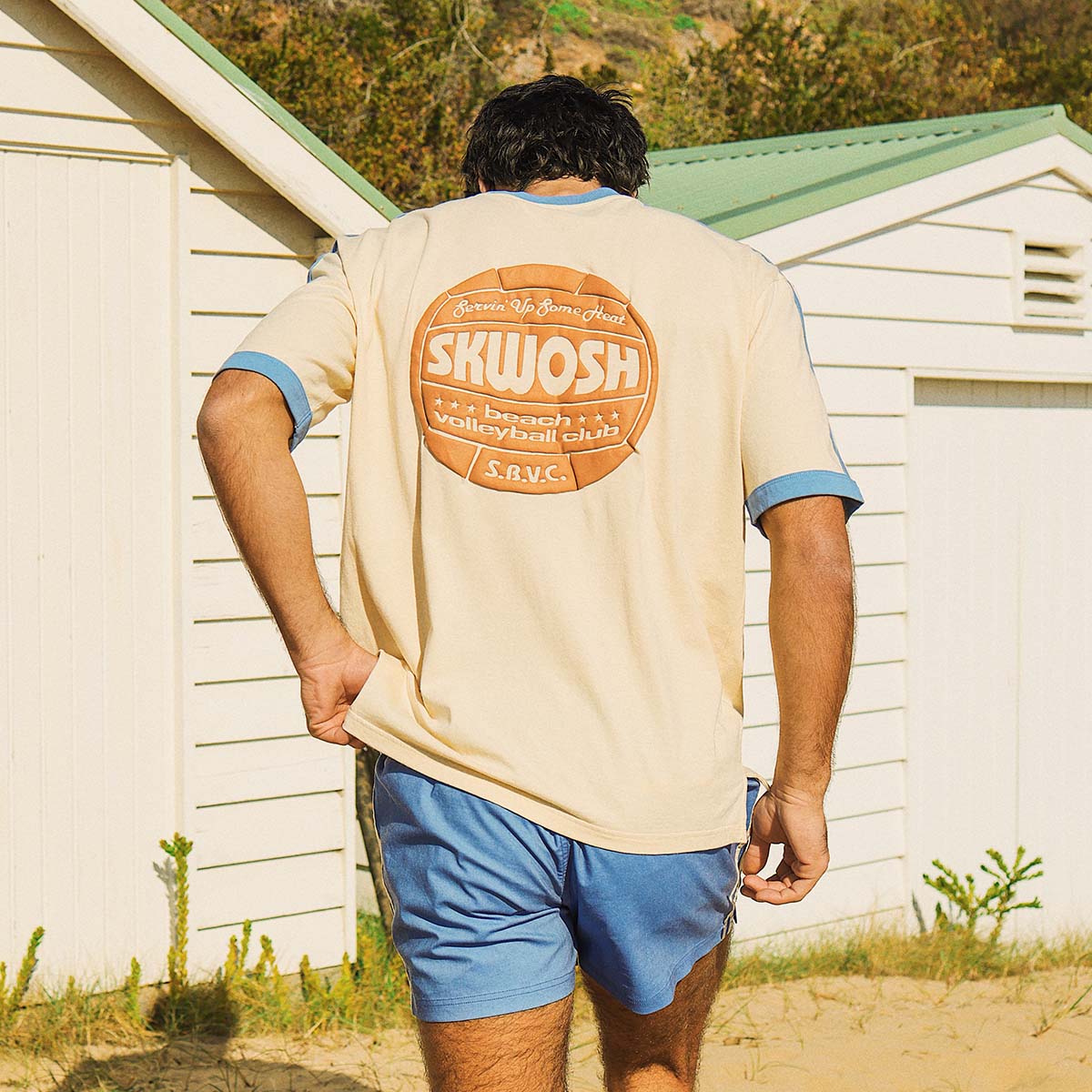 Volleyball Club Boxy Ringer in Off White
