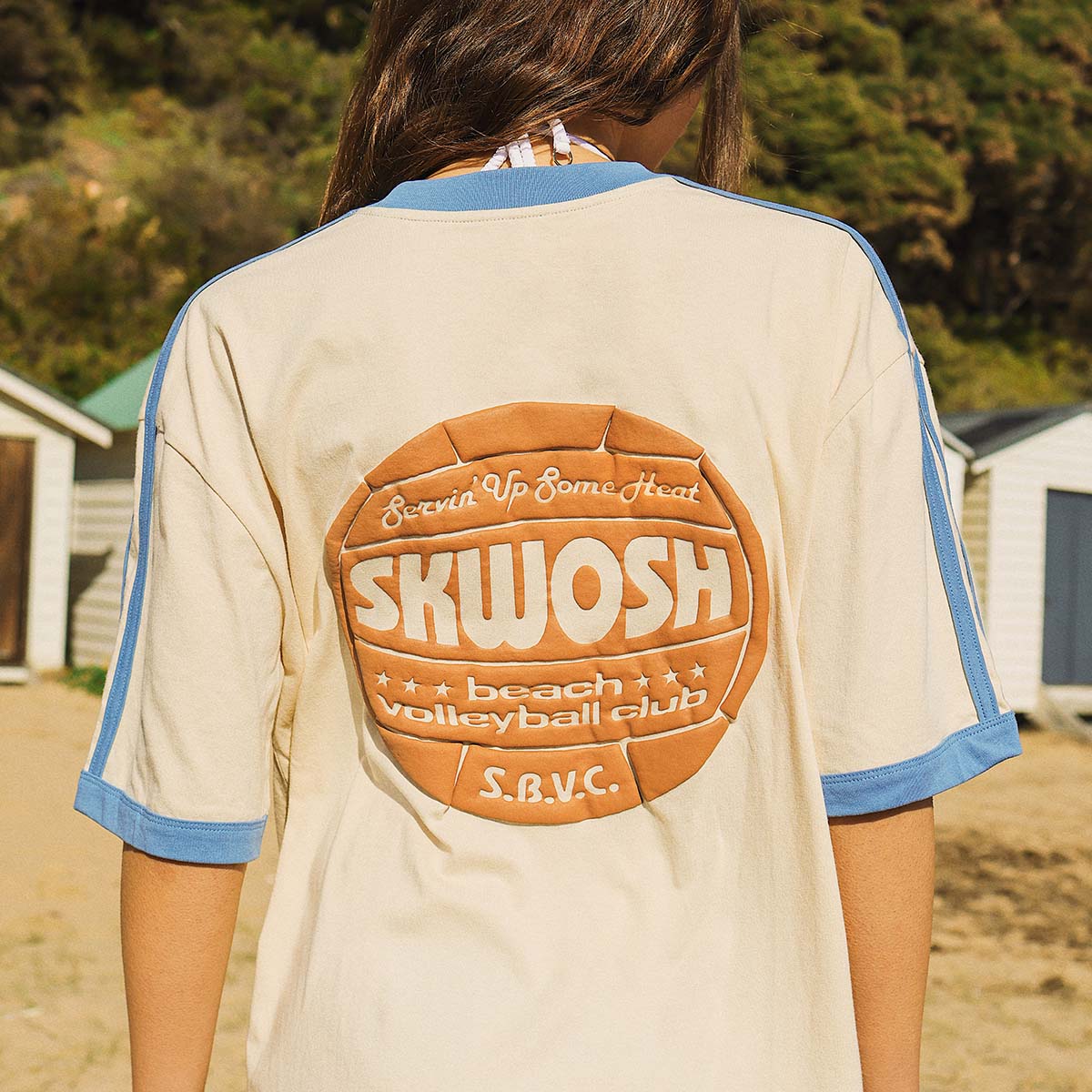 Volleyball Club Boxy Ringer in Off White