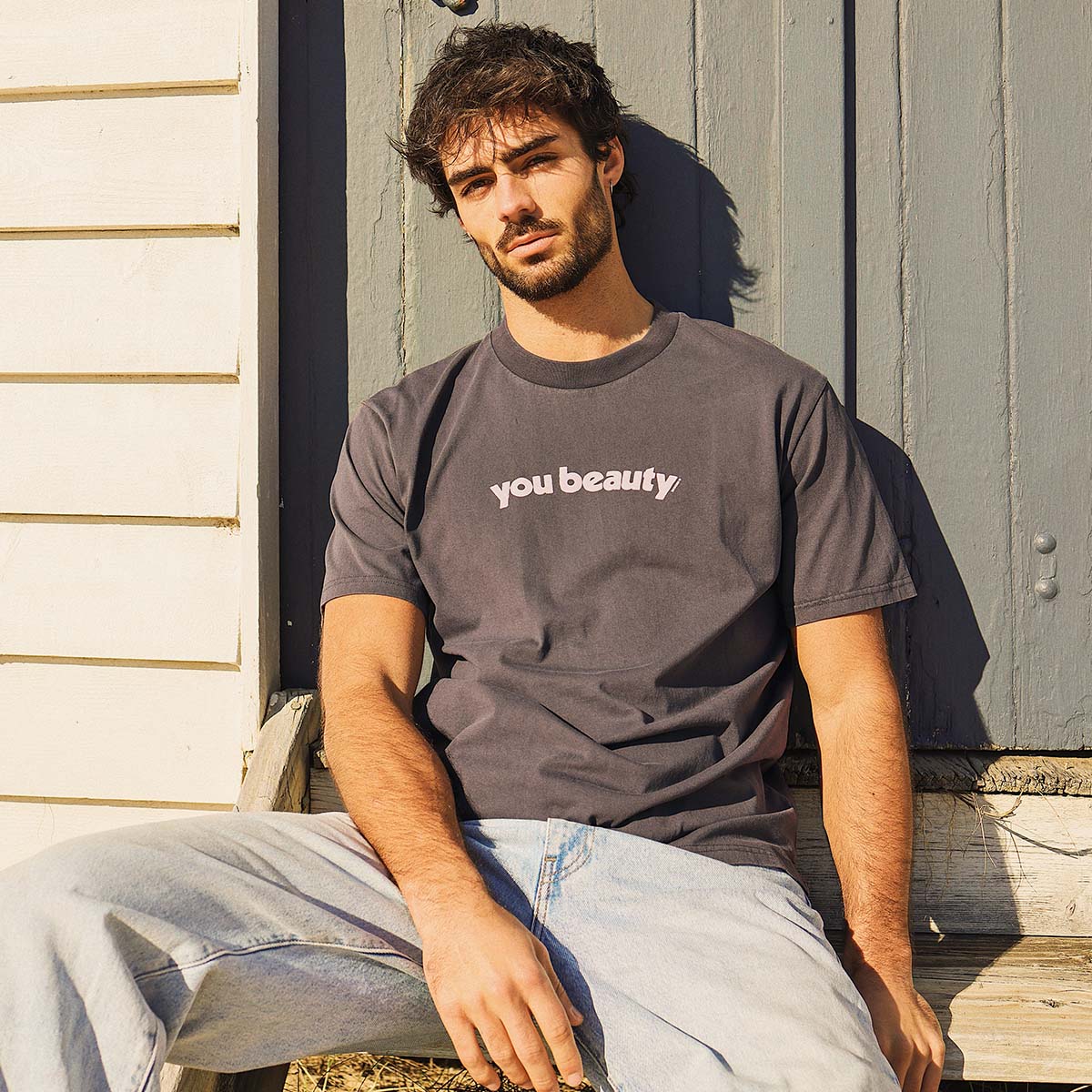 You Beauty Slang Tee in Charcoal