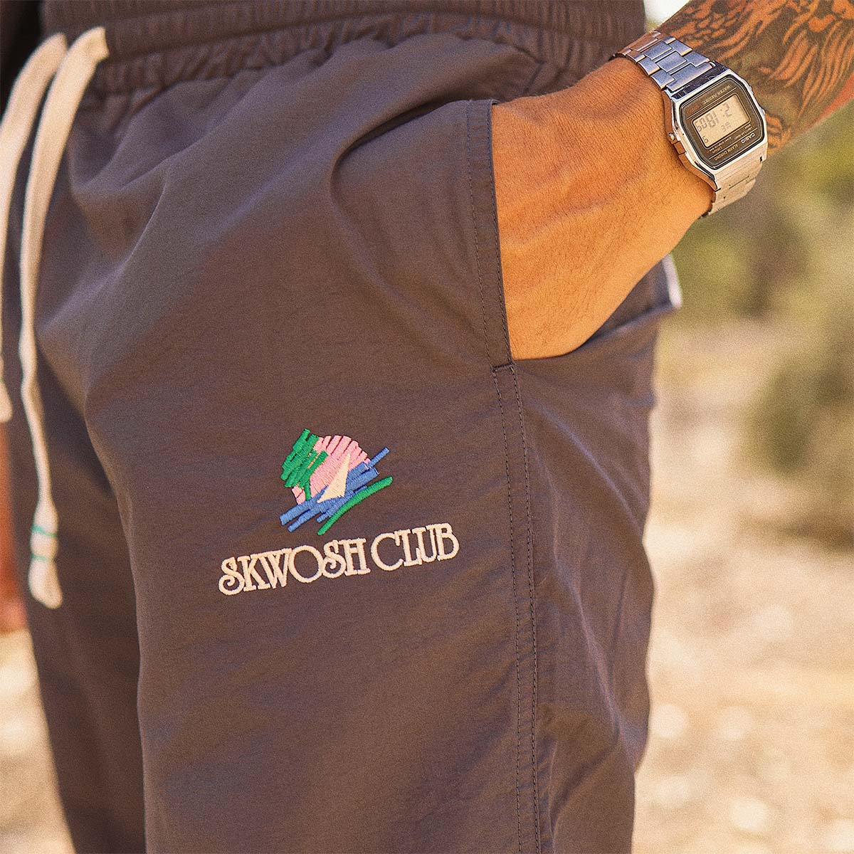 Spliced Track Pant in Carbon