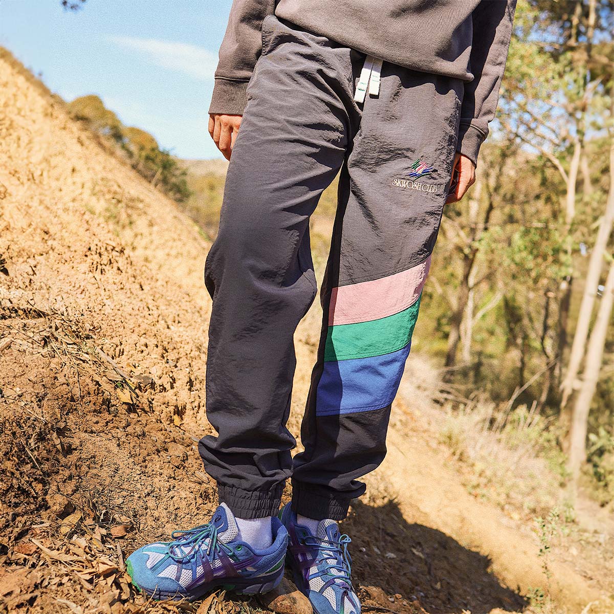 Spliced Track Pant in Carbon