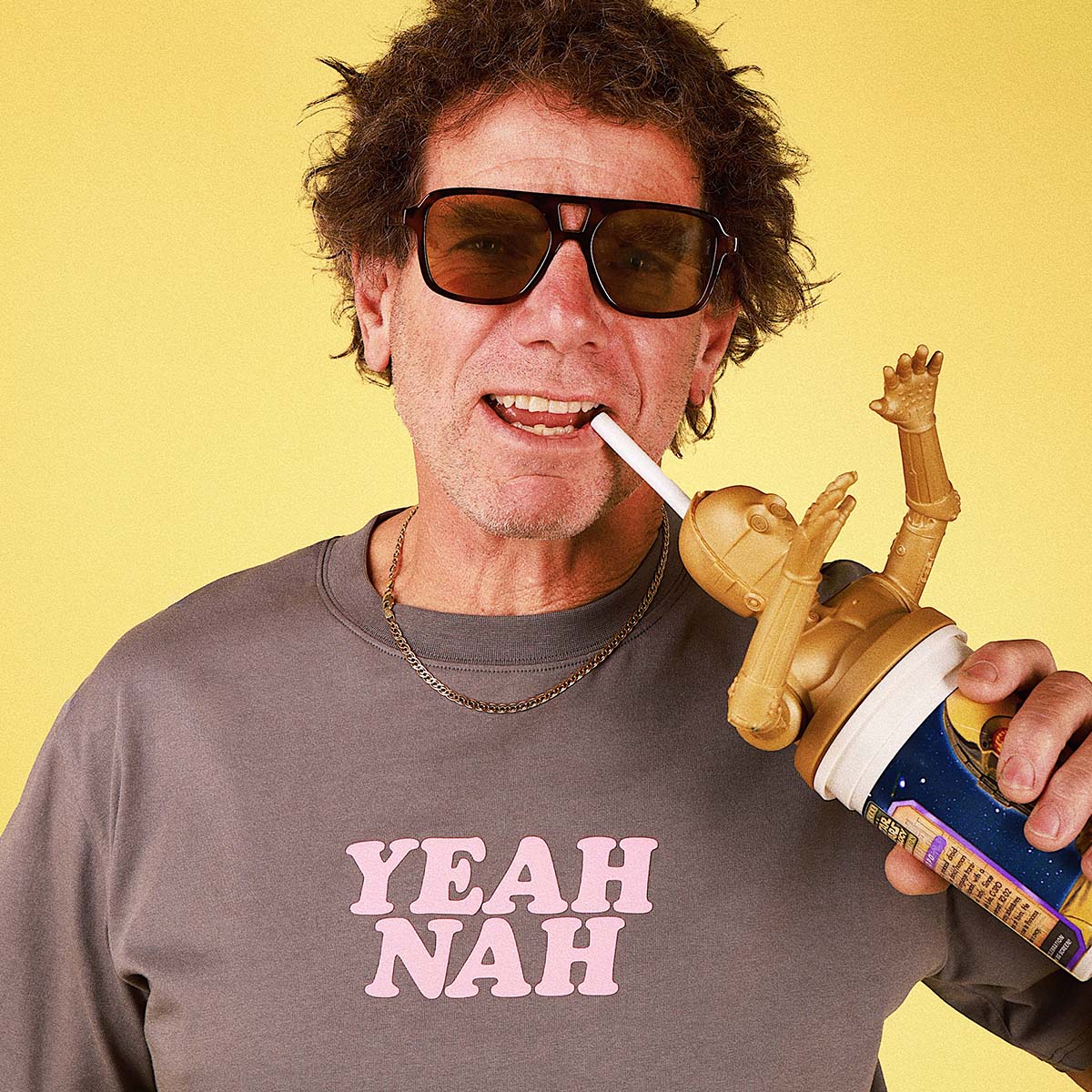 Yeah Nah Slang Tee in Charcoal