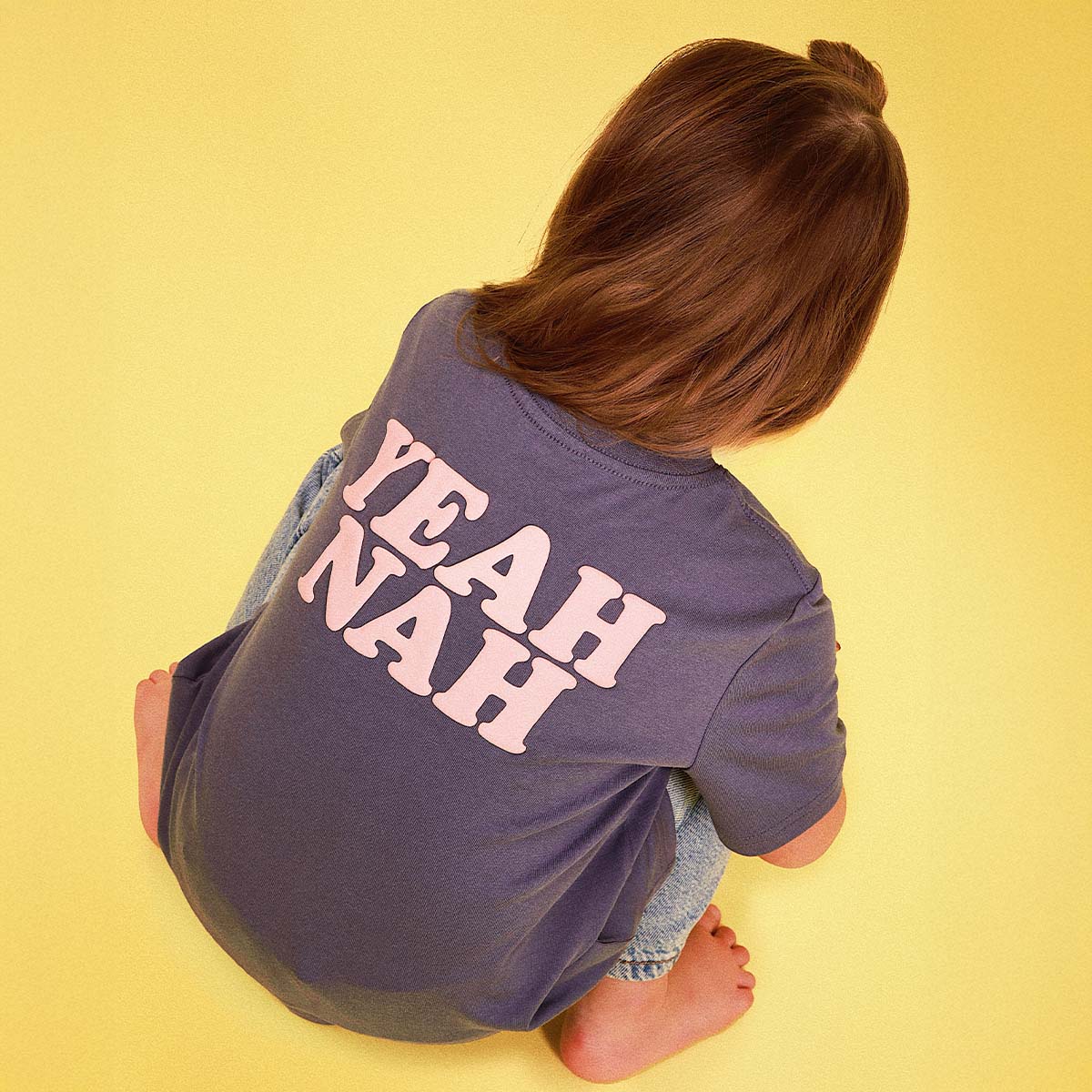 Yeah Nah Kids Slang Tee in Navy