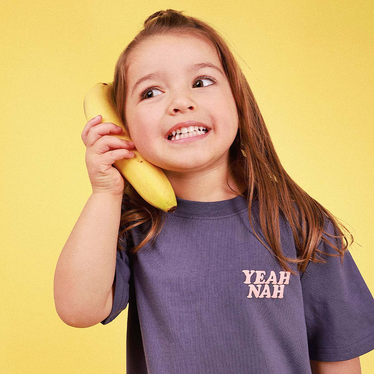 Yeah Nah Kids Slang Tee in Navy