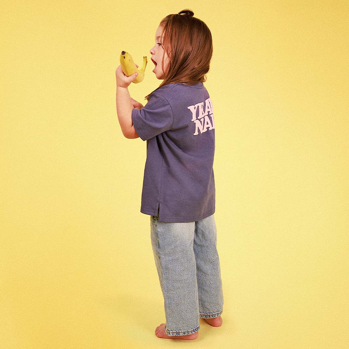 Yeah Nah Kids Slang Tee in Navy