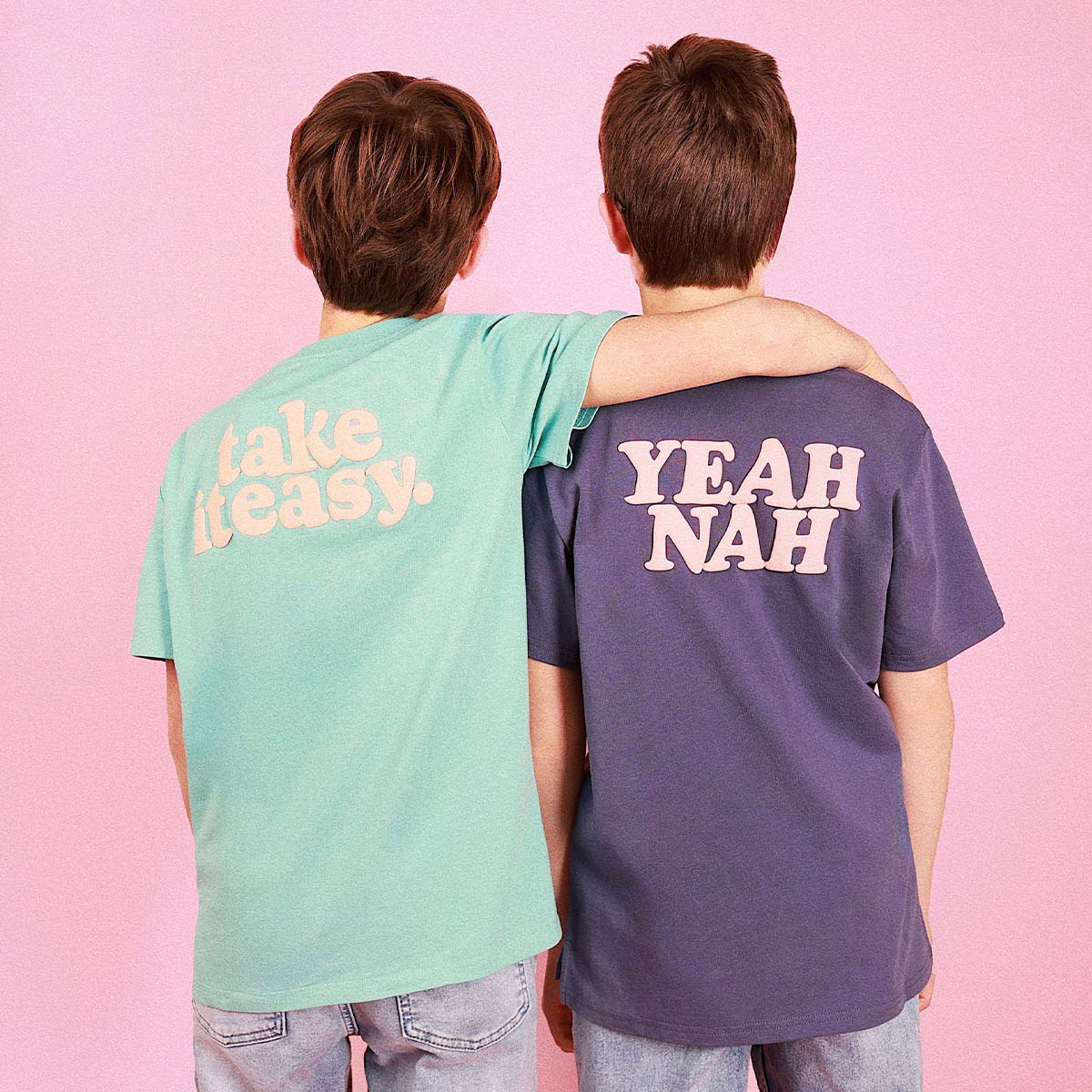 Yeah Nah Kids Slang Tee in Navy