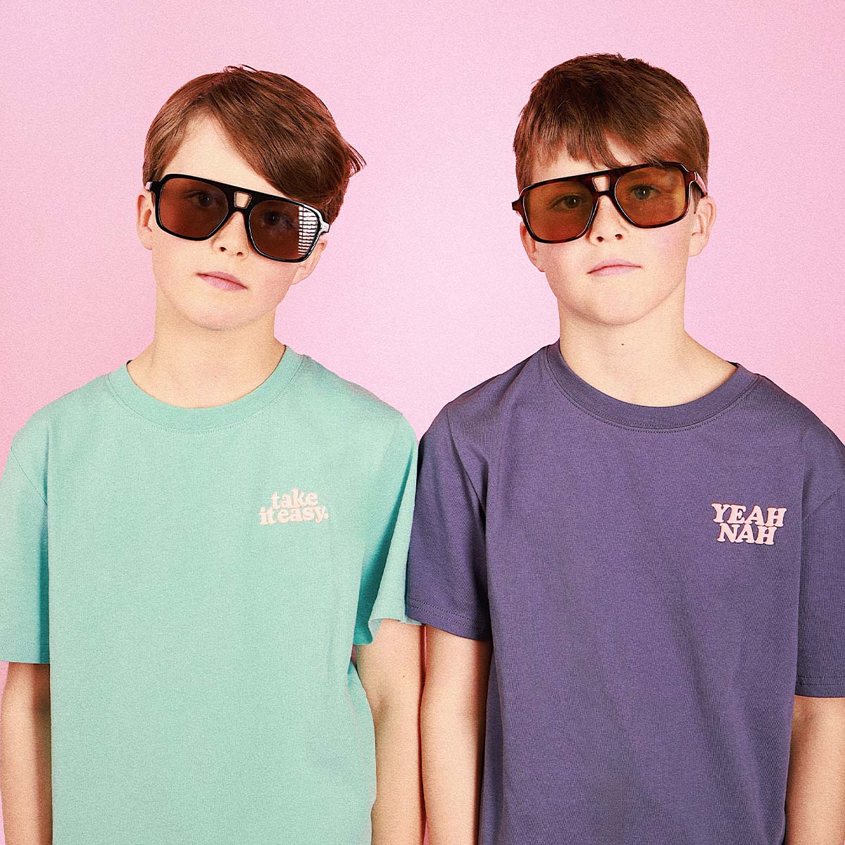 Yeah Nah Kids Slang Tee in Navy