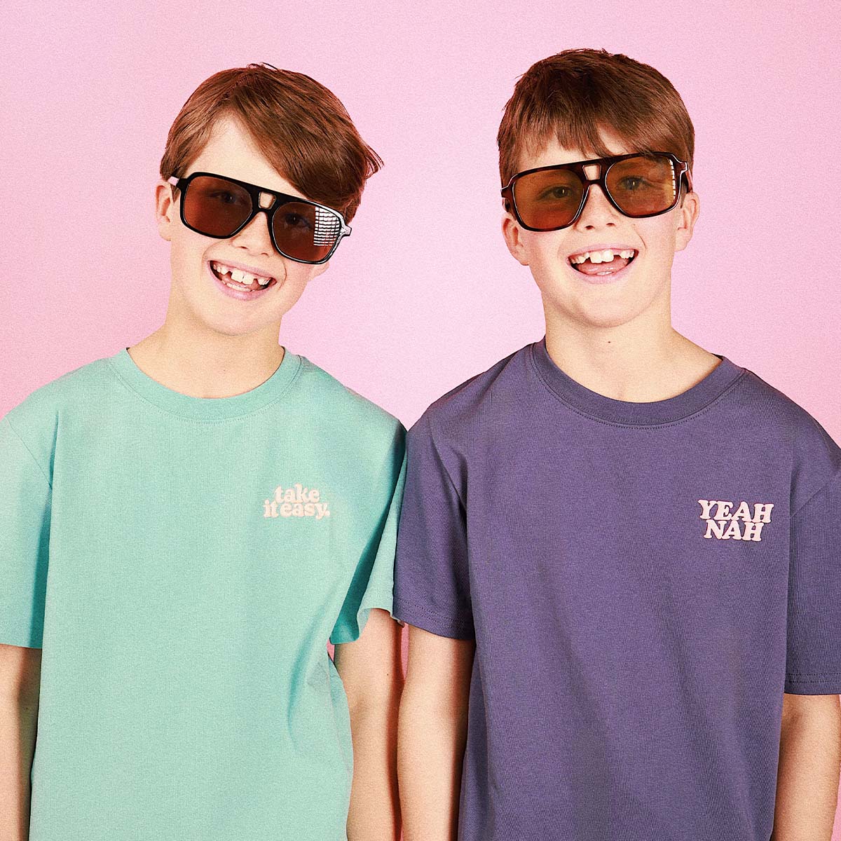 Yeah Nah Kids Slang Tee in Navy