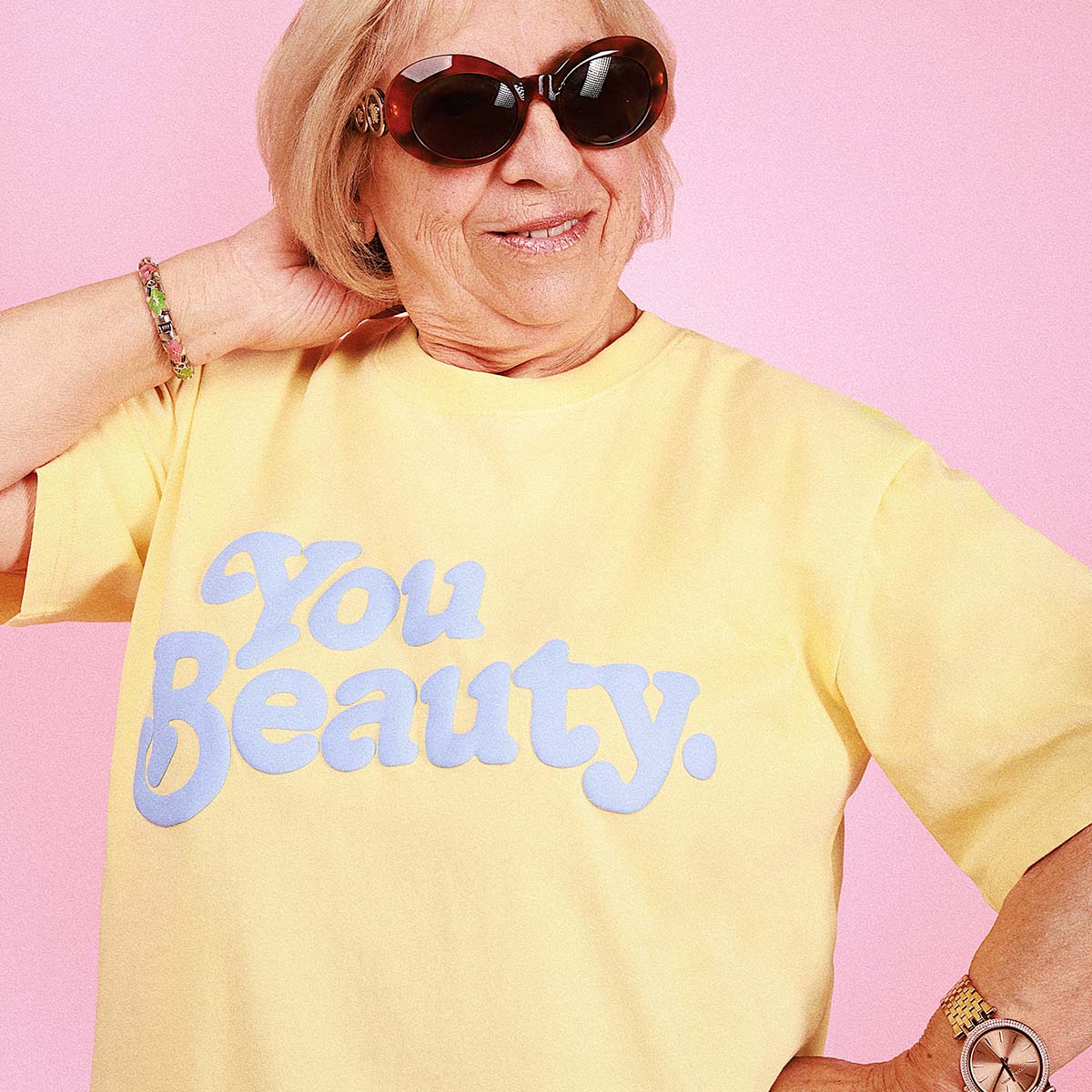 You Beauty Slang Tee In Lemon