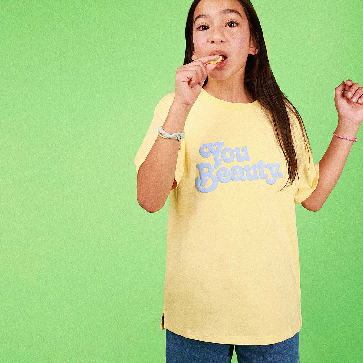You Beauty Kids Slang Tee in Lemon