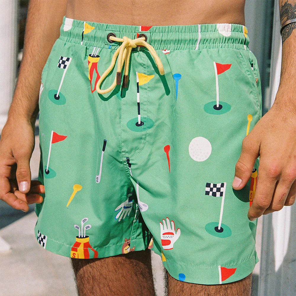 In The Hole Mens Swim Shorts in Green