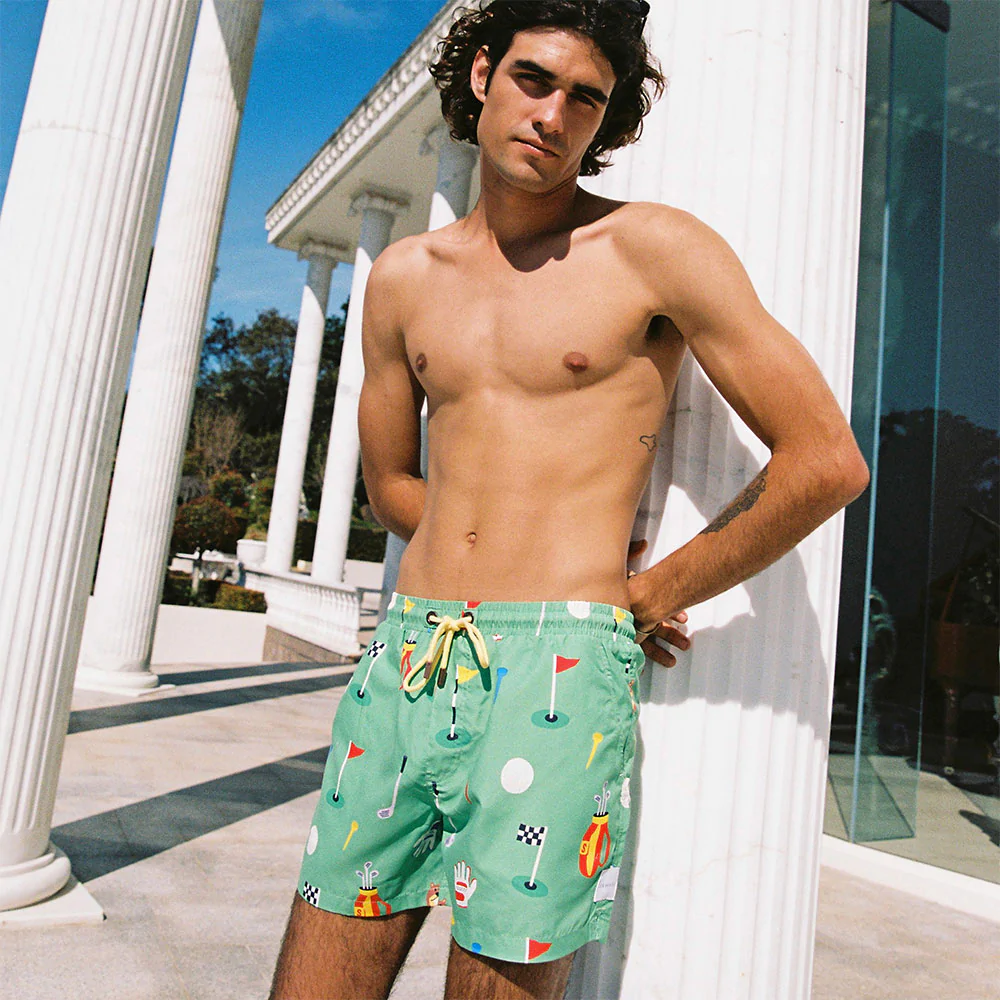 In The Hole Mens Swim Shorts in Green
