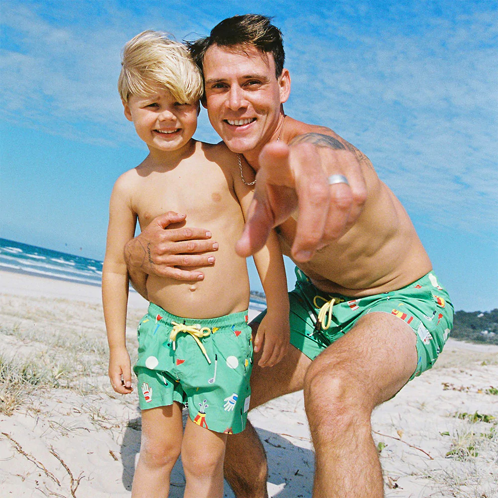 In The Hole Kids Swim Shorts in Golfing Green