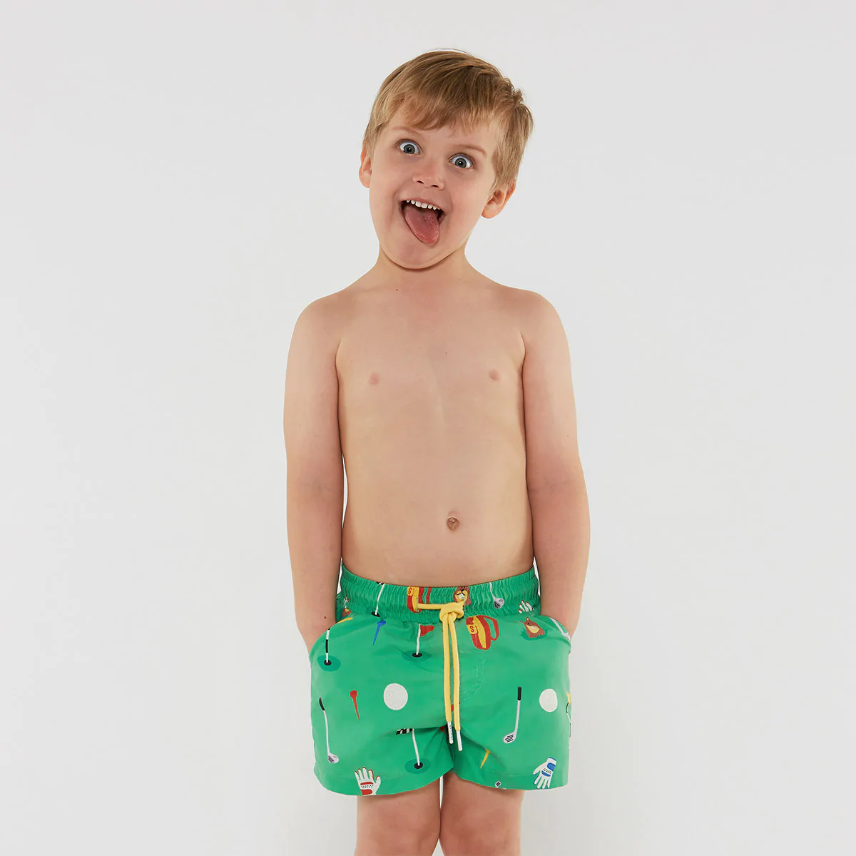 In The Hole Kids Swim Shorts in Golfing Green
