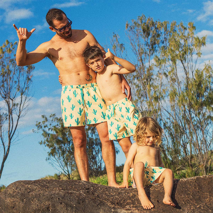 Cactus Jack Mens Swim Shorts in Yellow