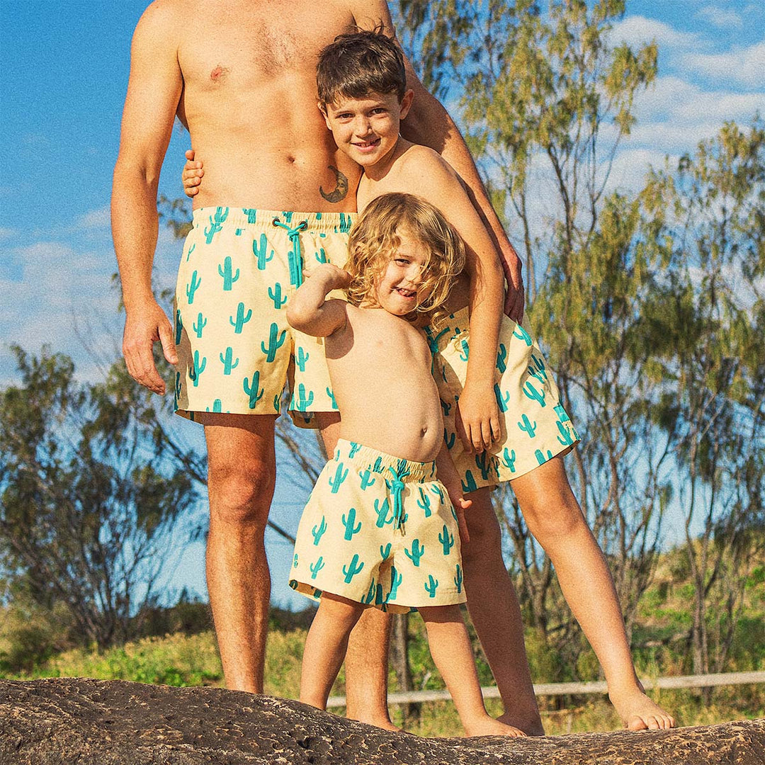 Cactus Jack Mens Swim Shorts in Yellow