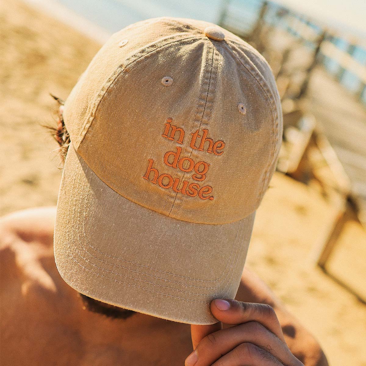 Dog House Cotton Cap in Brown