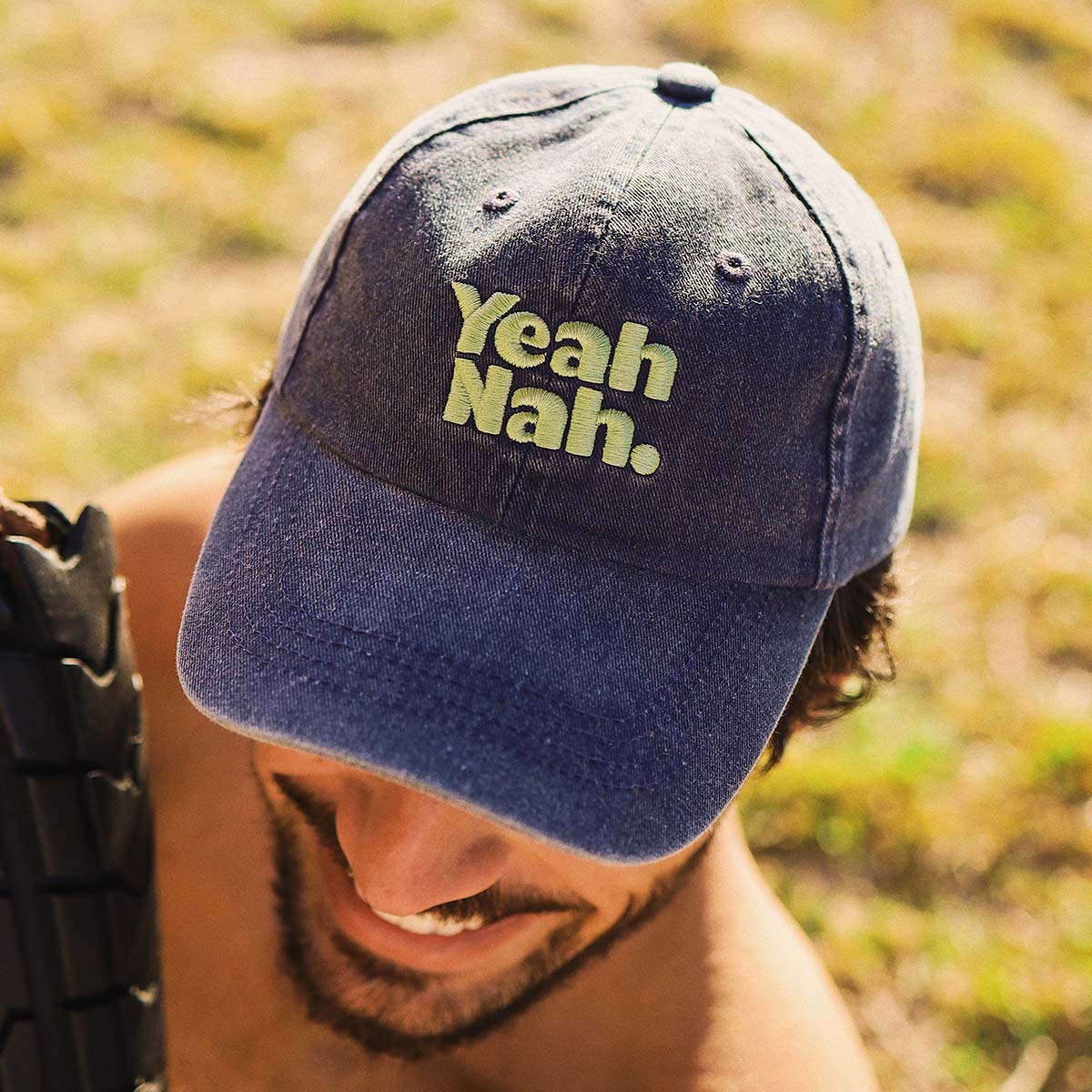 Yeah Nah Cotton Cap in Navy