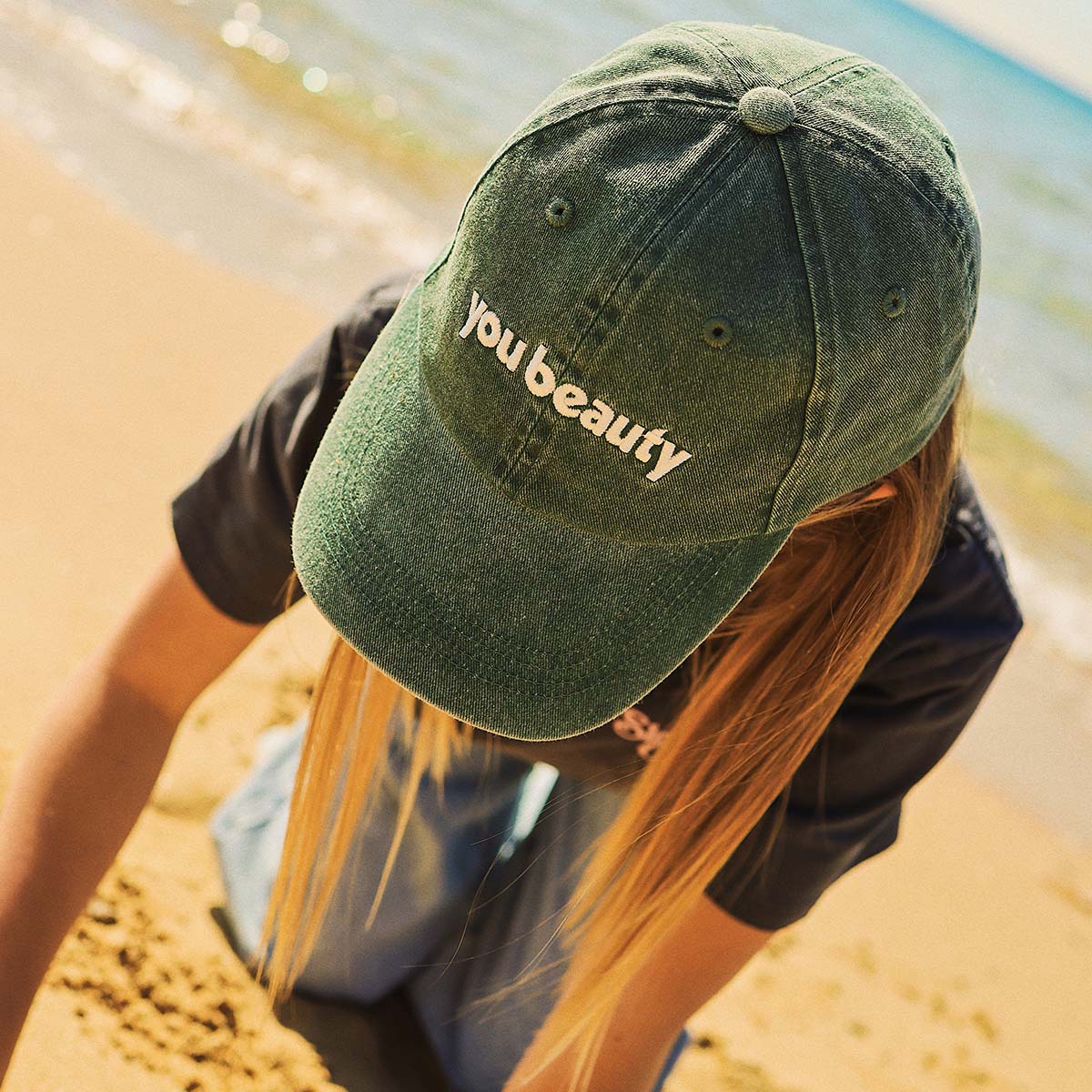 You Beauty Kids Cotton Cap in Green