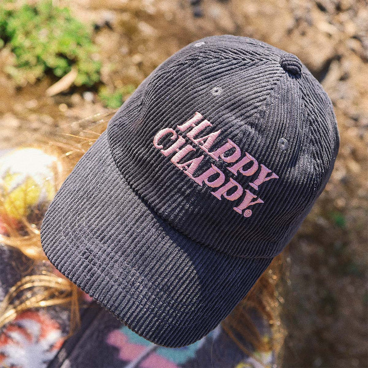 Kids Happy Chappy Cord Cap in Carbon