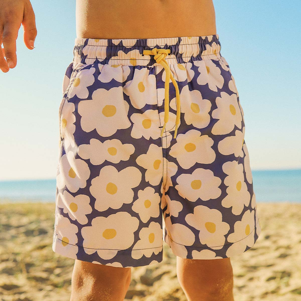 Flower Egg Boys Swim Shorts in Navy