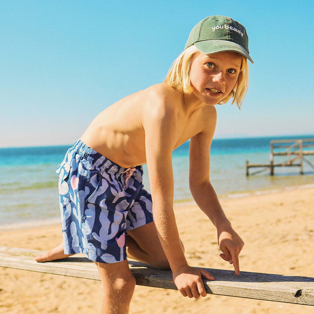 Prickly Business Boys Swim Shorts in Navy