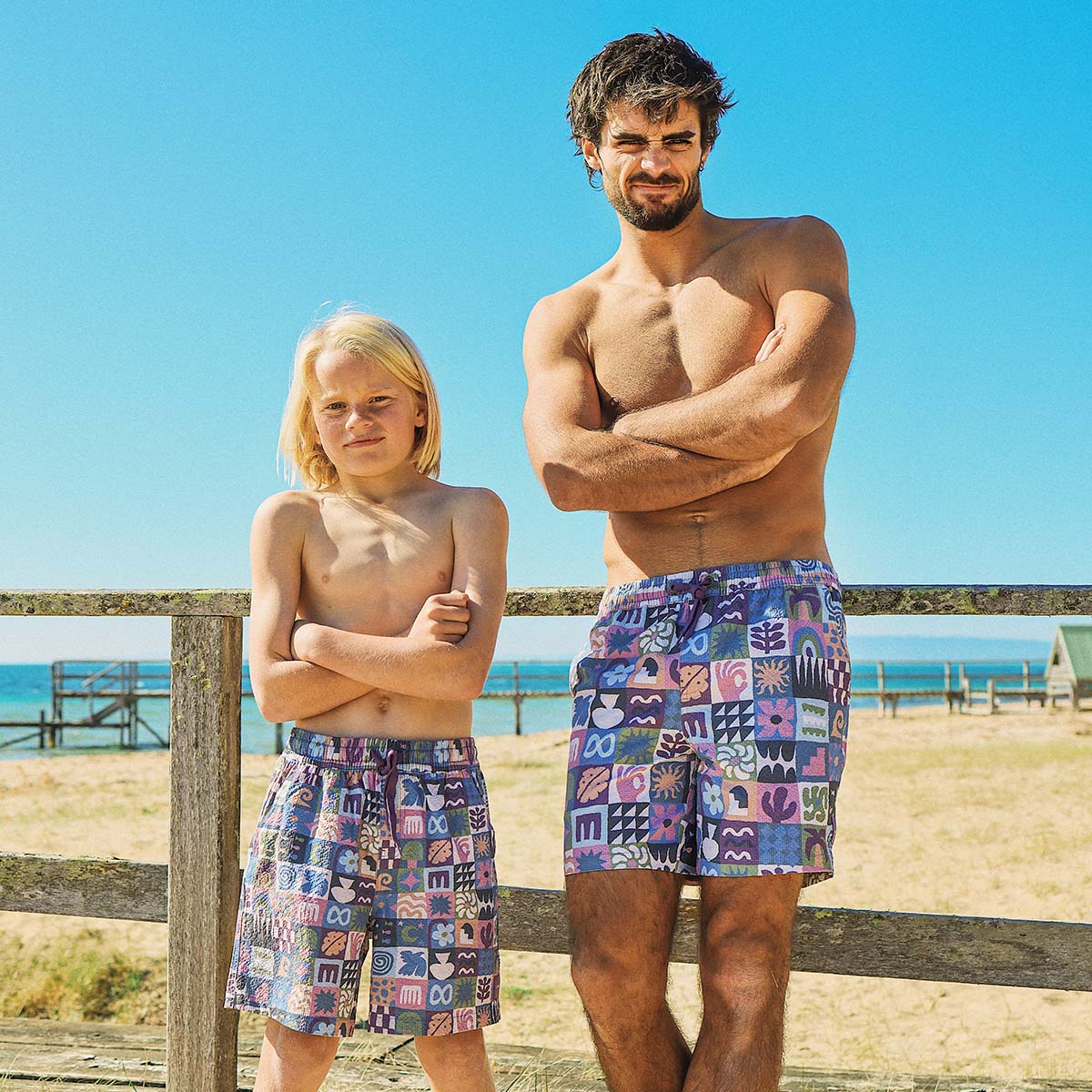 Island Oracle Boys Seersucker Everyday Shorts in Multi