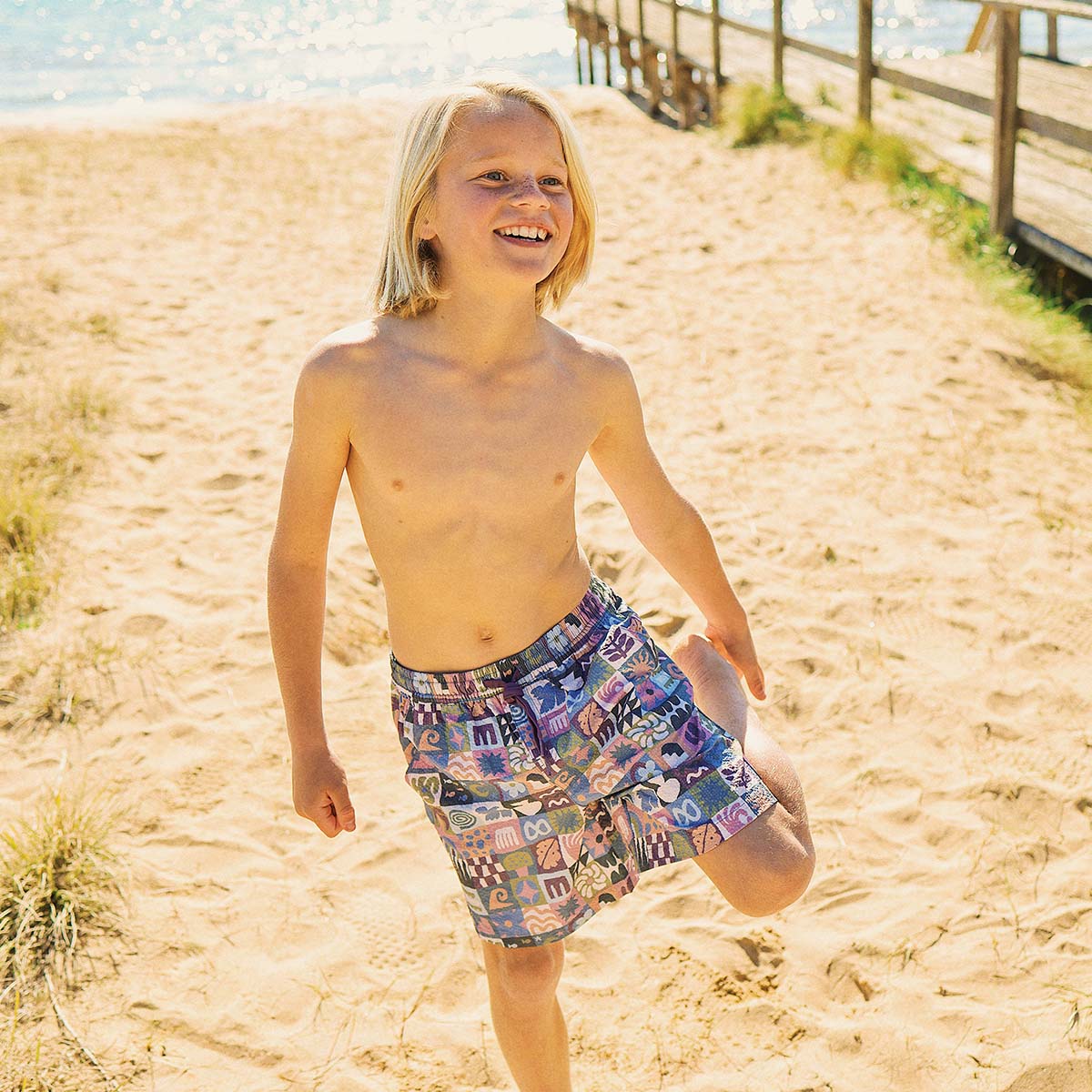 Island Oracle Boys Seersucker Everyday Shorts in Multi