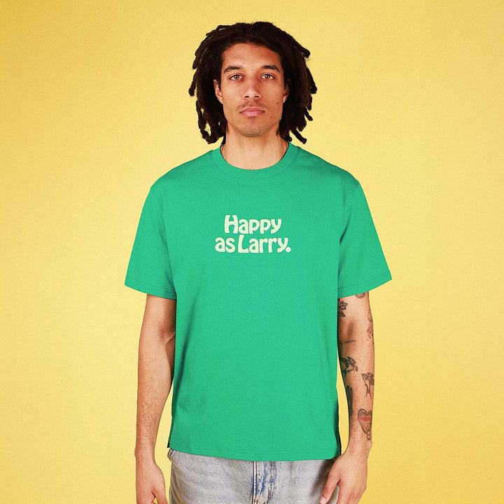 Happy As Larry Slang Tee in Green