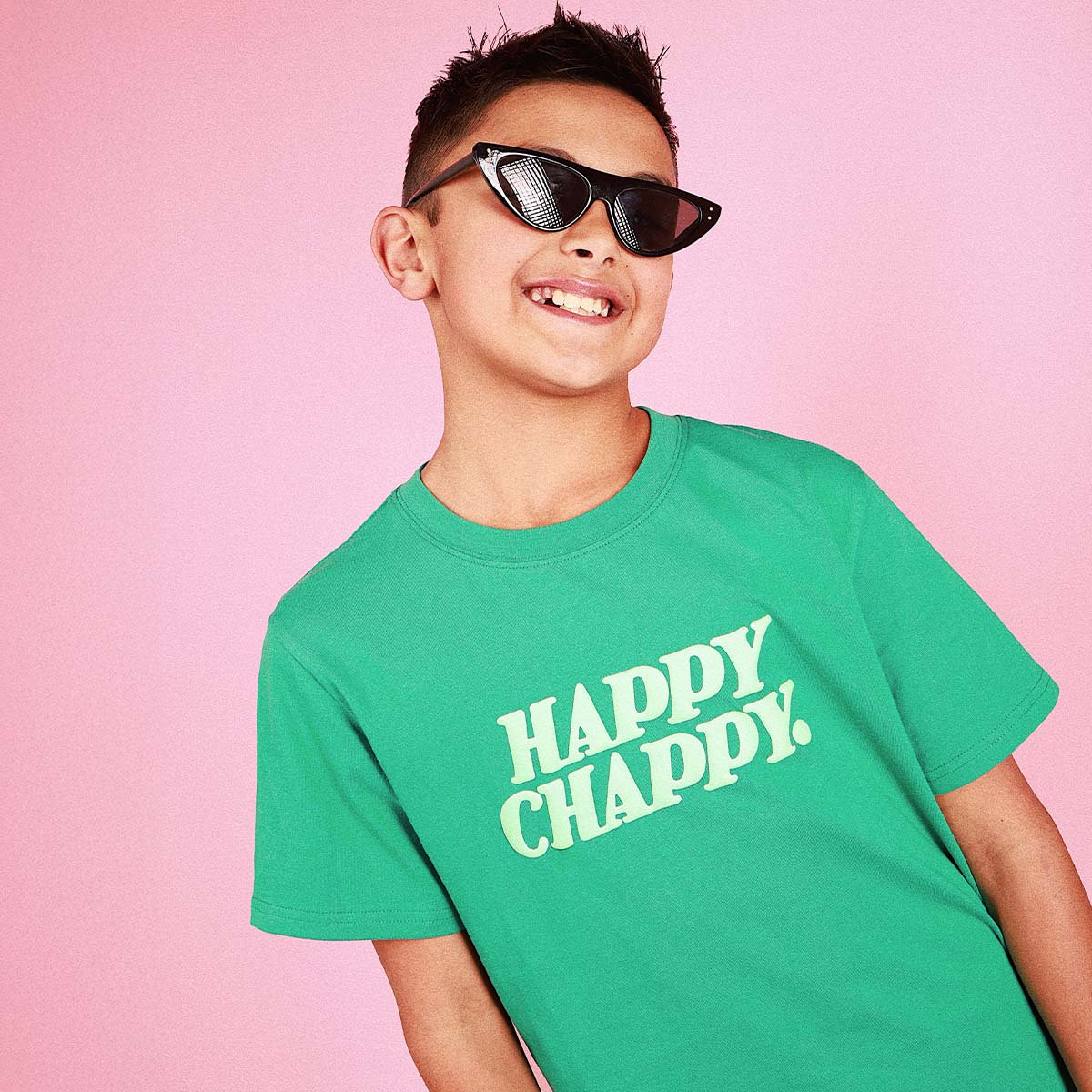 Happy Chappy Kids Slang Tee in Green