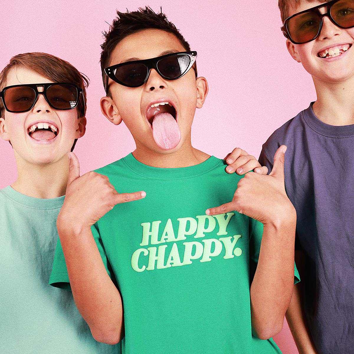 Happy Chappy Kids Slang Tee in Green