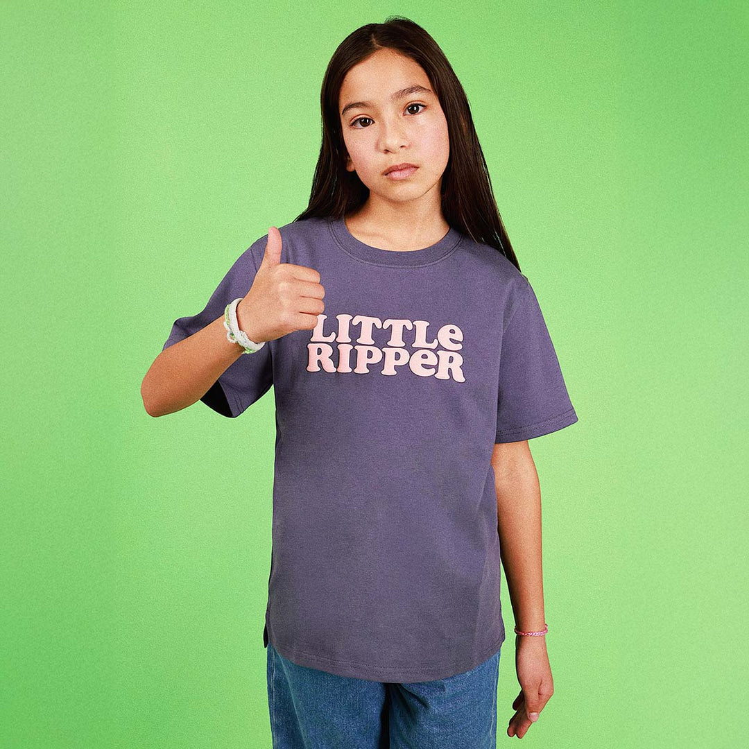 Little Ripper Kids Slang Tee in Navy