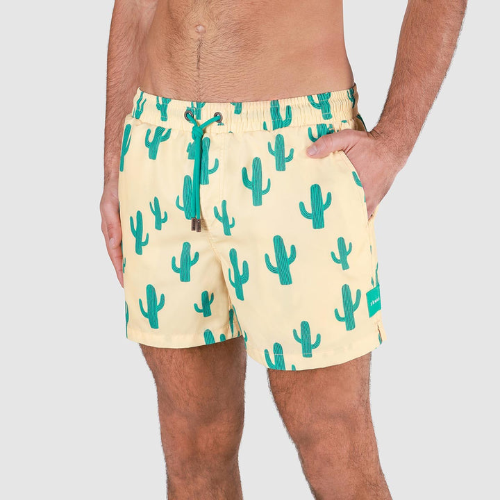 Cactus Jack Mens Swim Shorts in Yellow