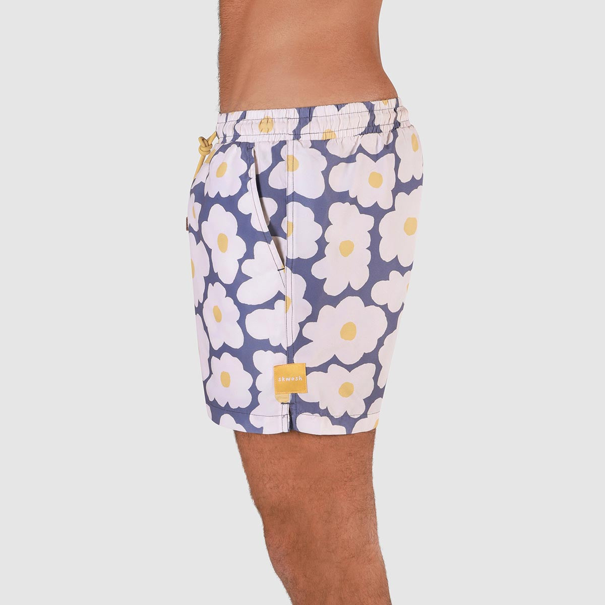 Flower Egg Mens Swim Shorts in Navy