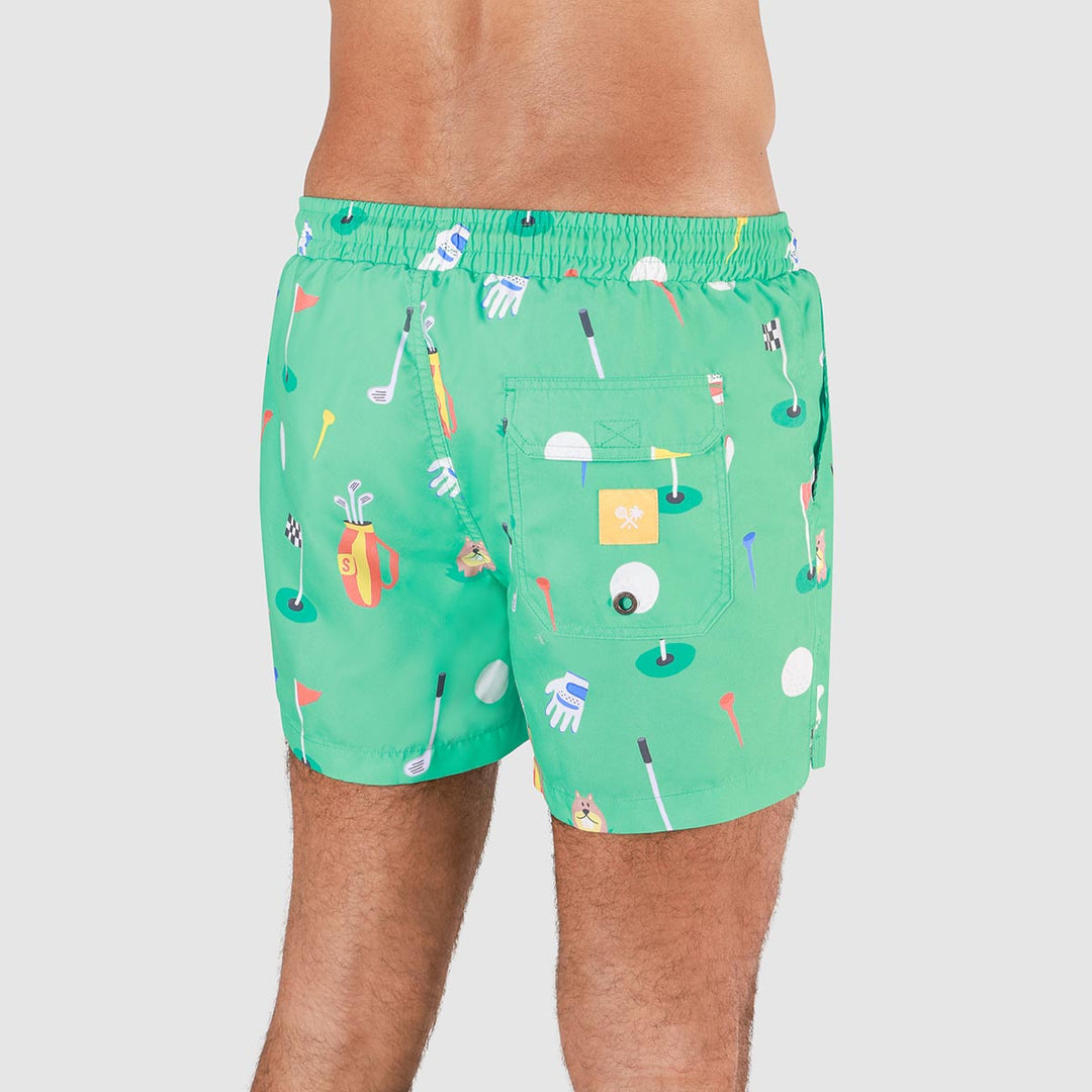 In The Hole Mens Swim Shorts in Green