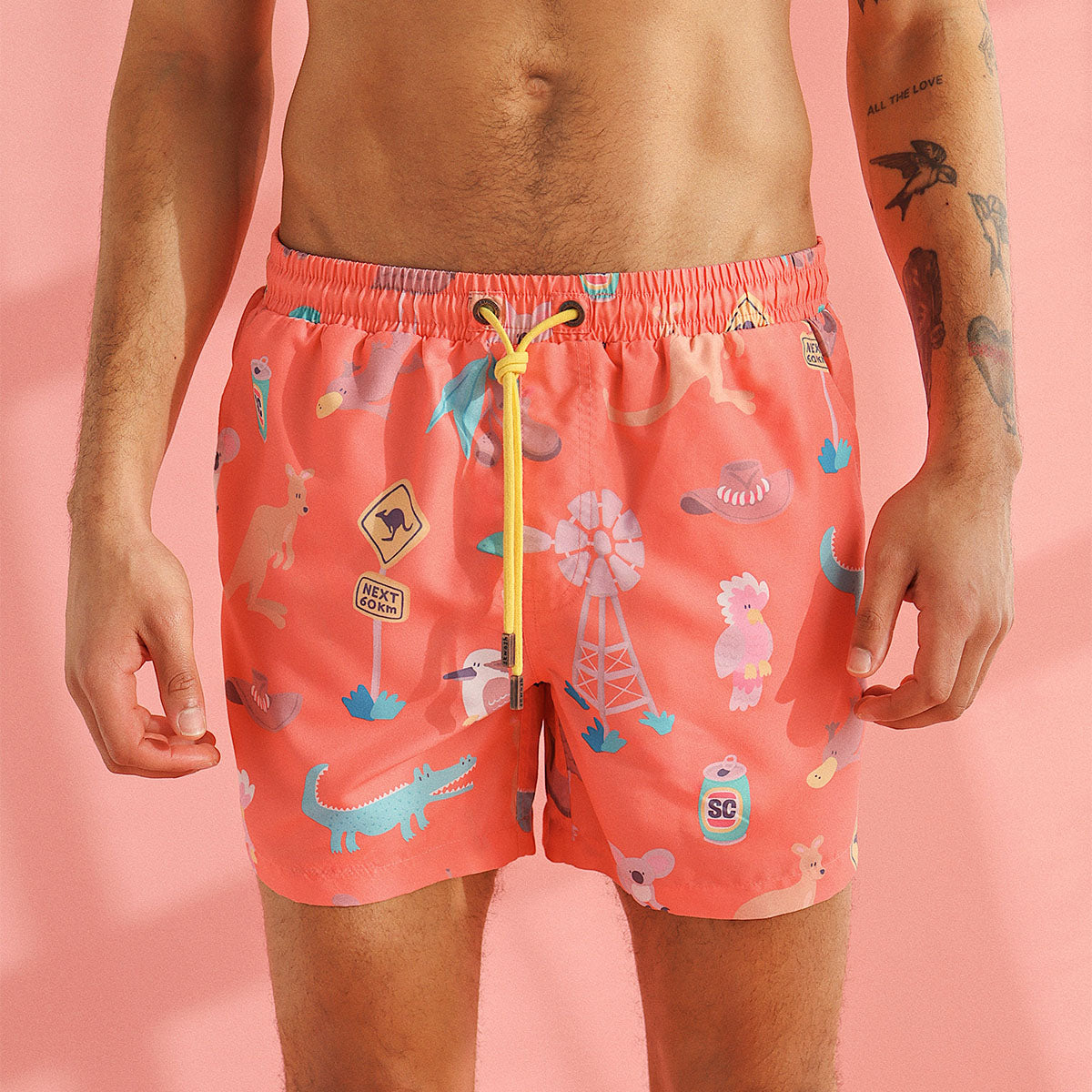 Outback Jack Mens Swim Shorts in Rust