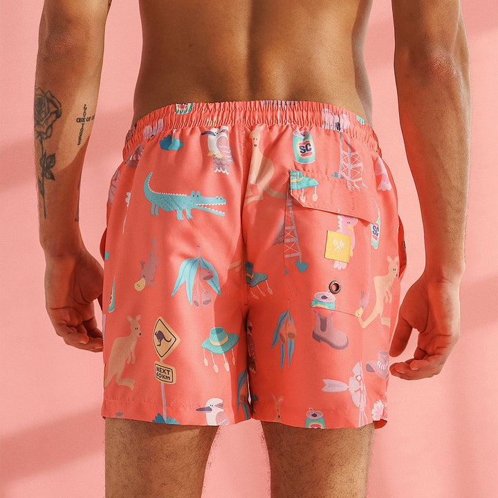 Outback Jack Mens Swim Shorts in Rust