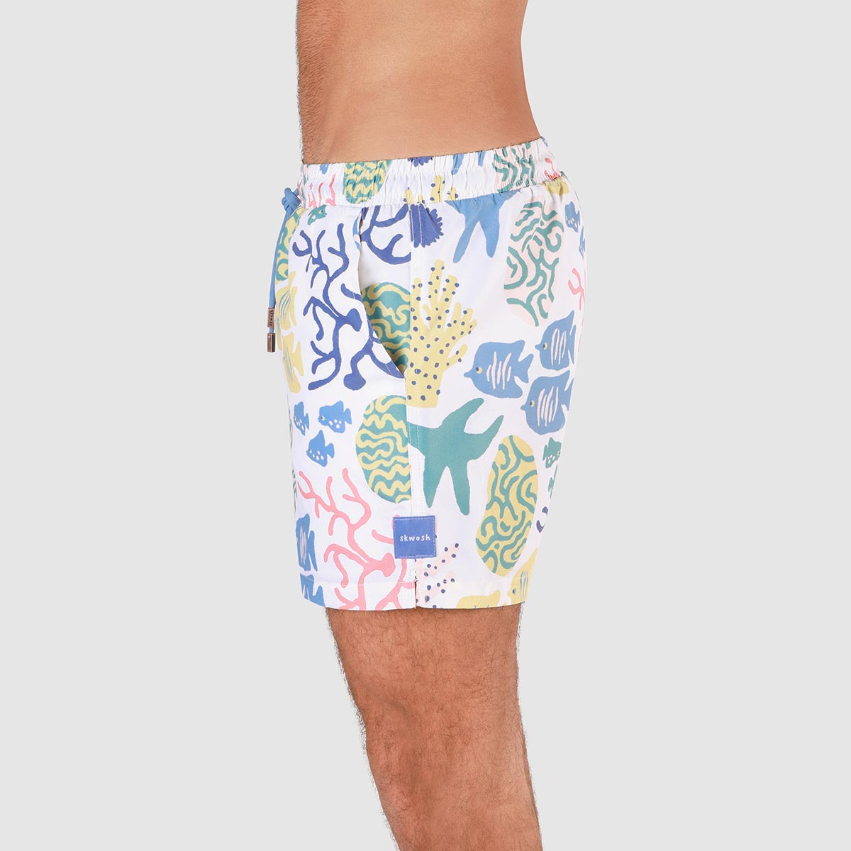 Reef Ruckus Mens Swim Shorts in White