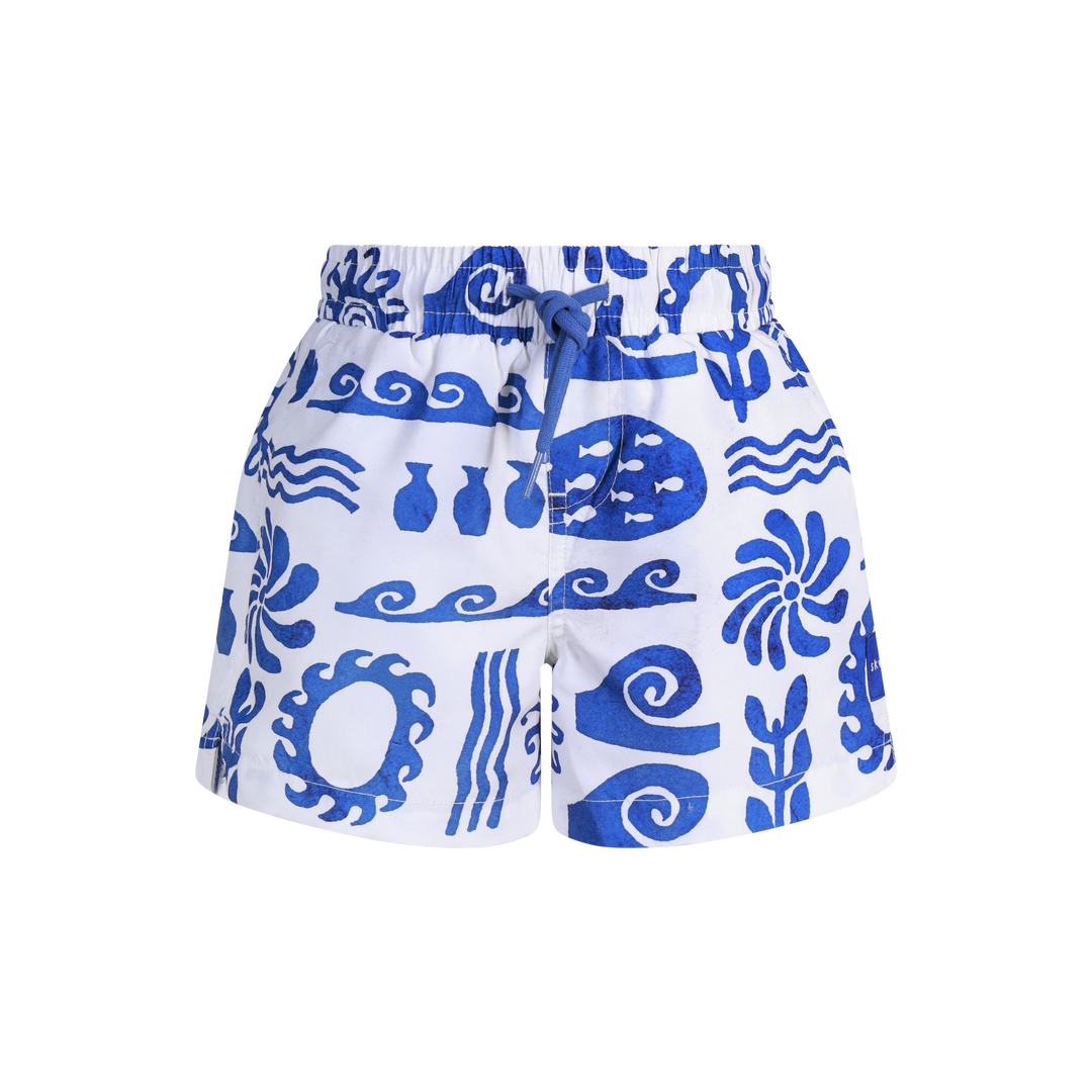 Greek Yoghurt Boys Swim Shorts in White