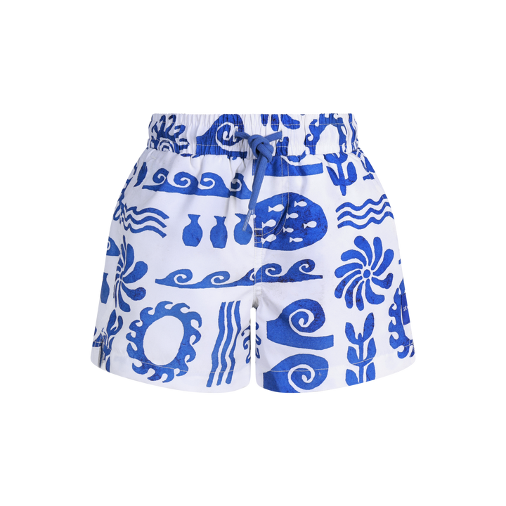 Greek Yoghurt Boys Swim Shorts in White
