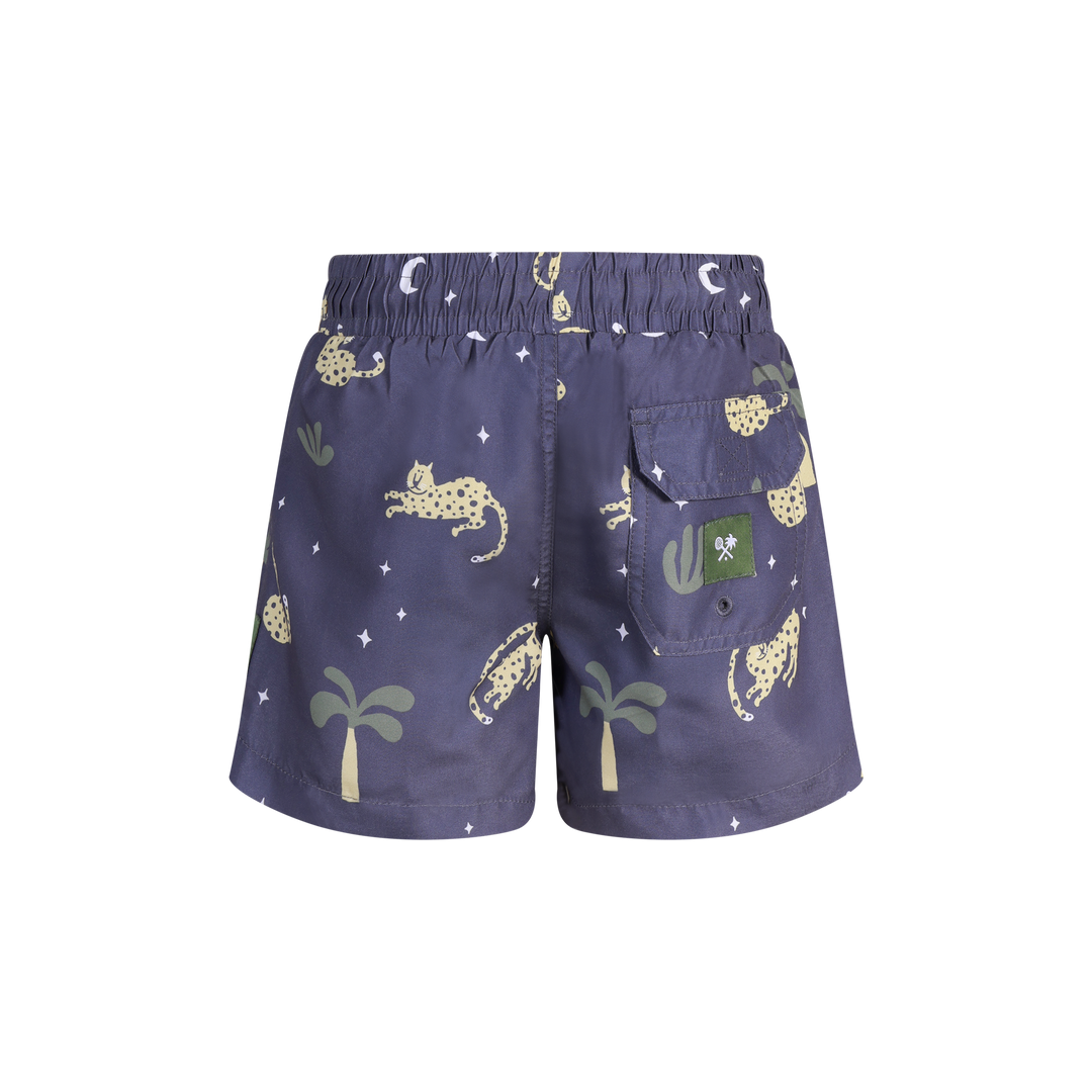 Leopard Nights Boys Swim Shorts in Charcoal